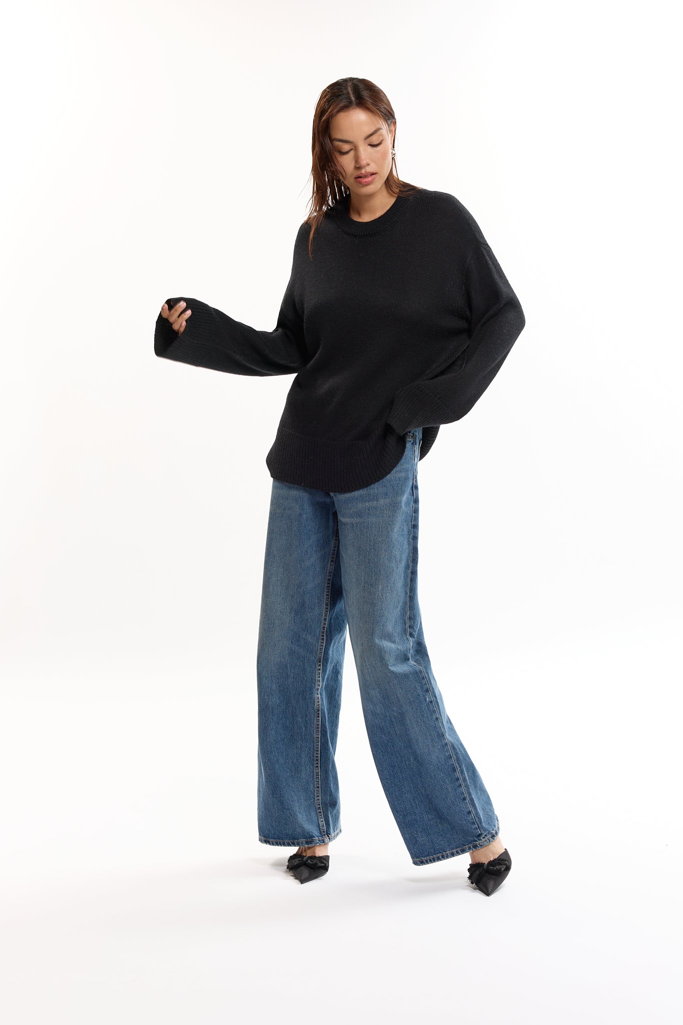 Haven Baby Alpaca Crew in Black