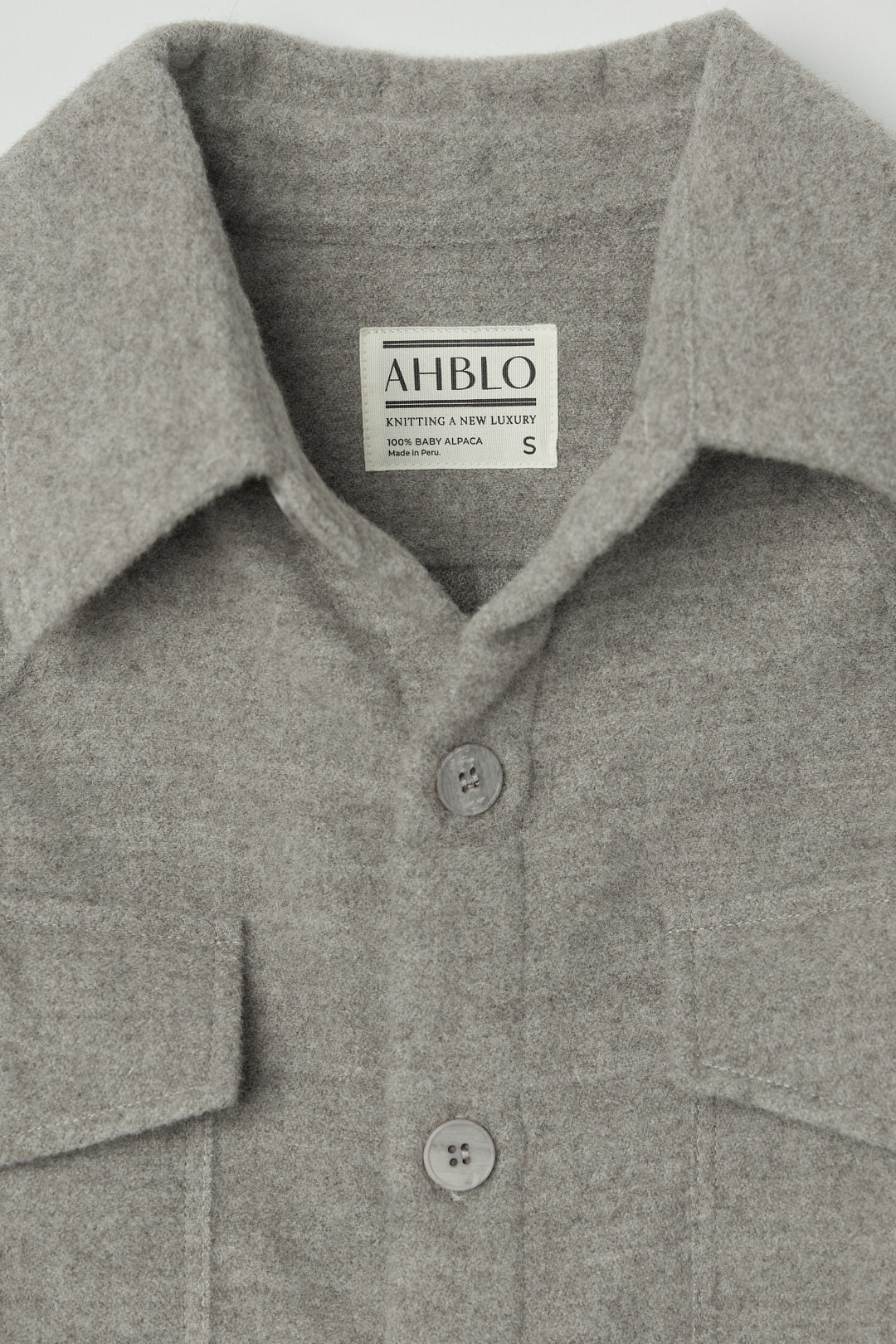 The Noa Alpaca Jacket in Mist Grey