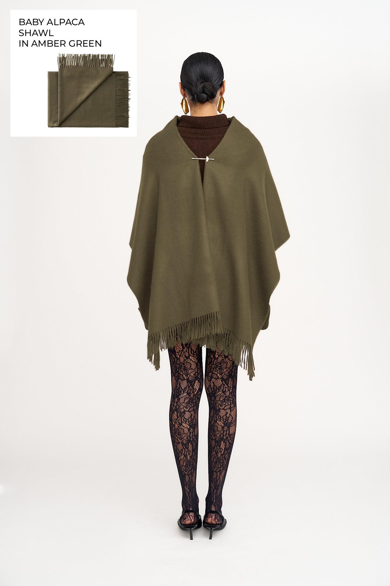 Rowan Alpaca Shawl in Amber Green