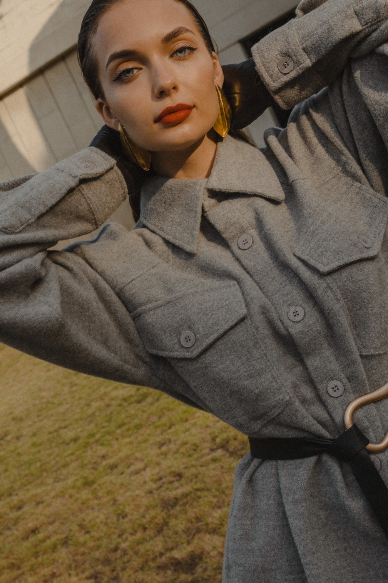 Noa Alpaca Jacket in Grey