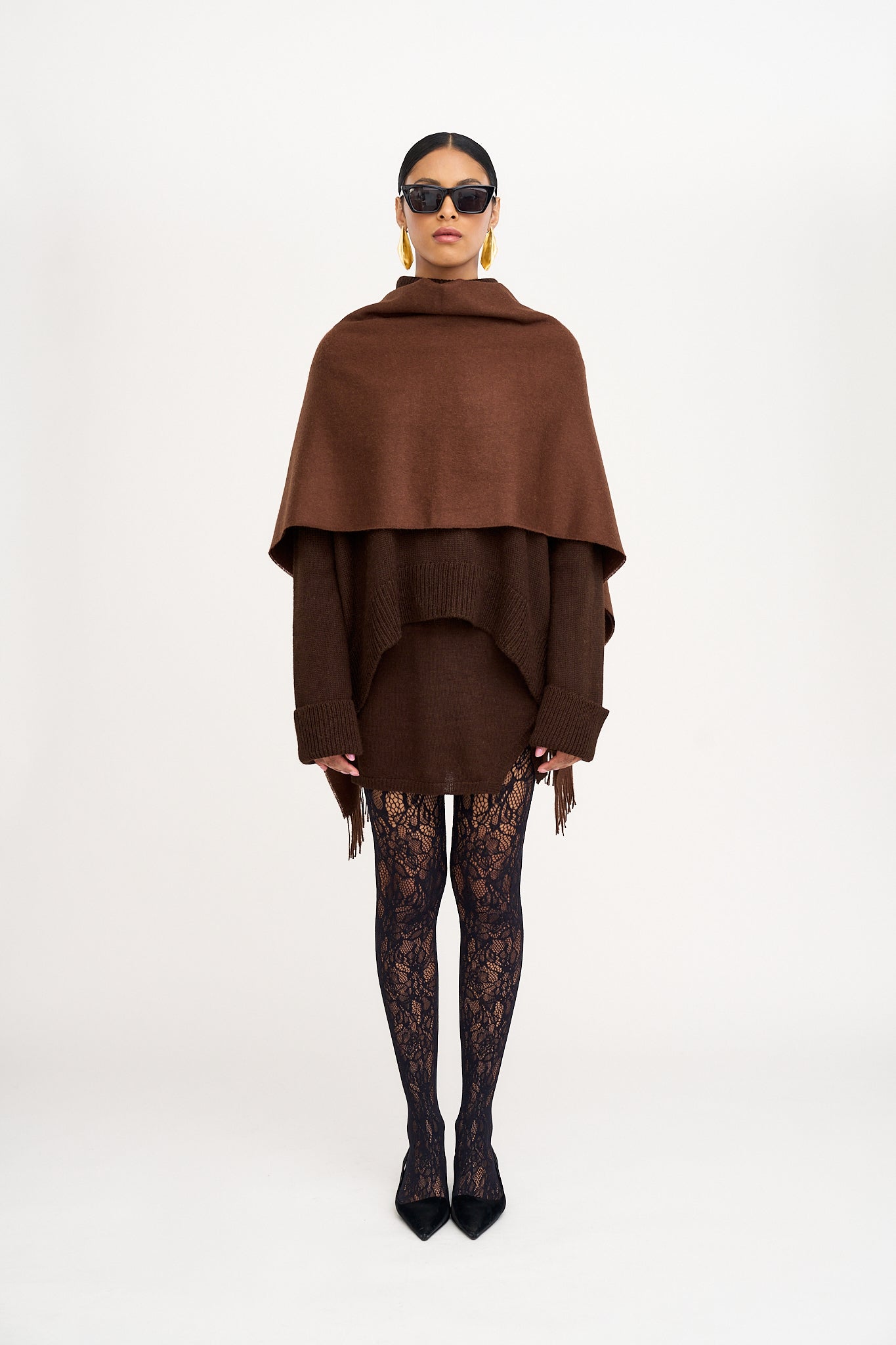 The Cedar Sweater in Chocolate Brown