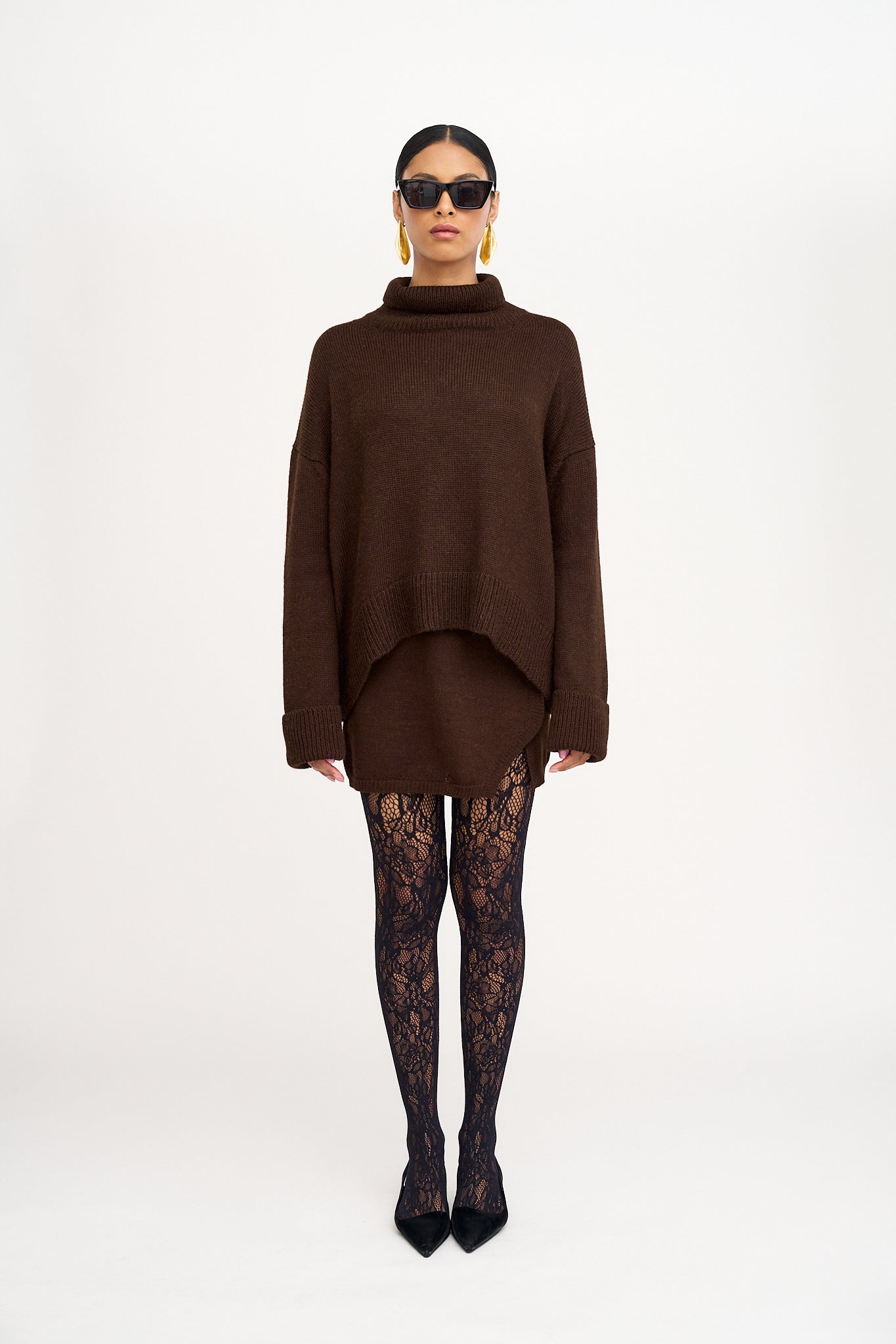 The Cedar Sweater in Chocolate Brown