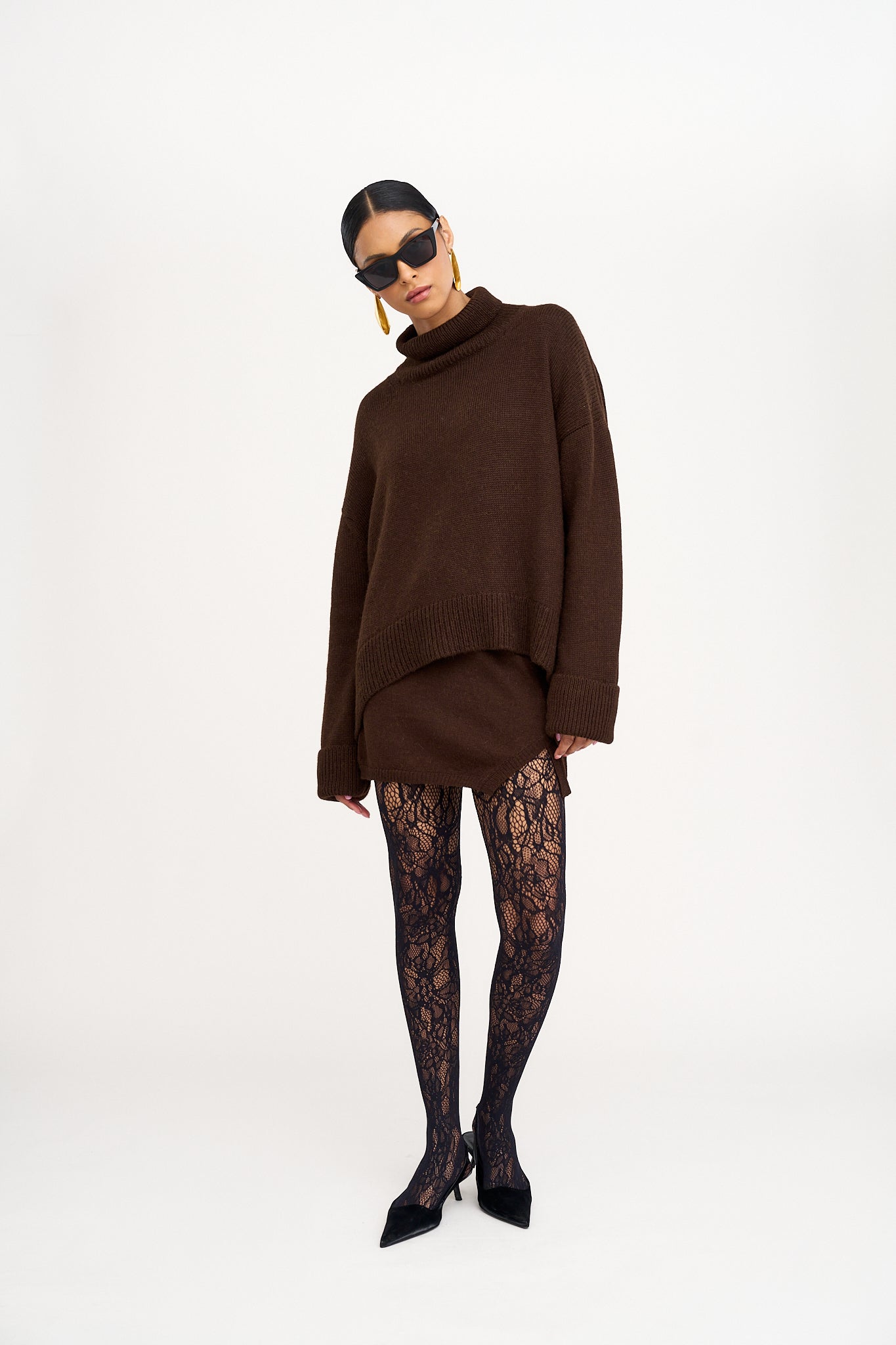 The Cedar Sweater in Chocolate Brown