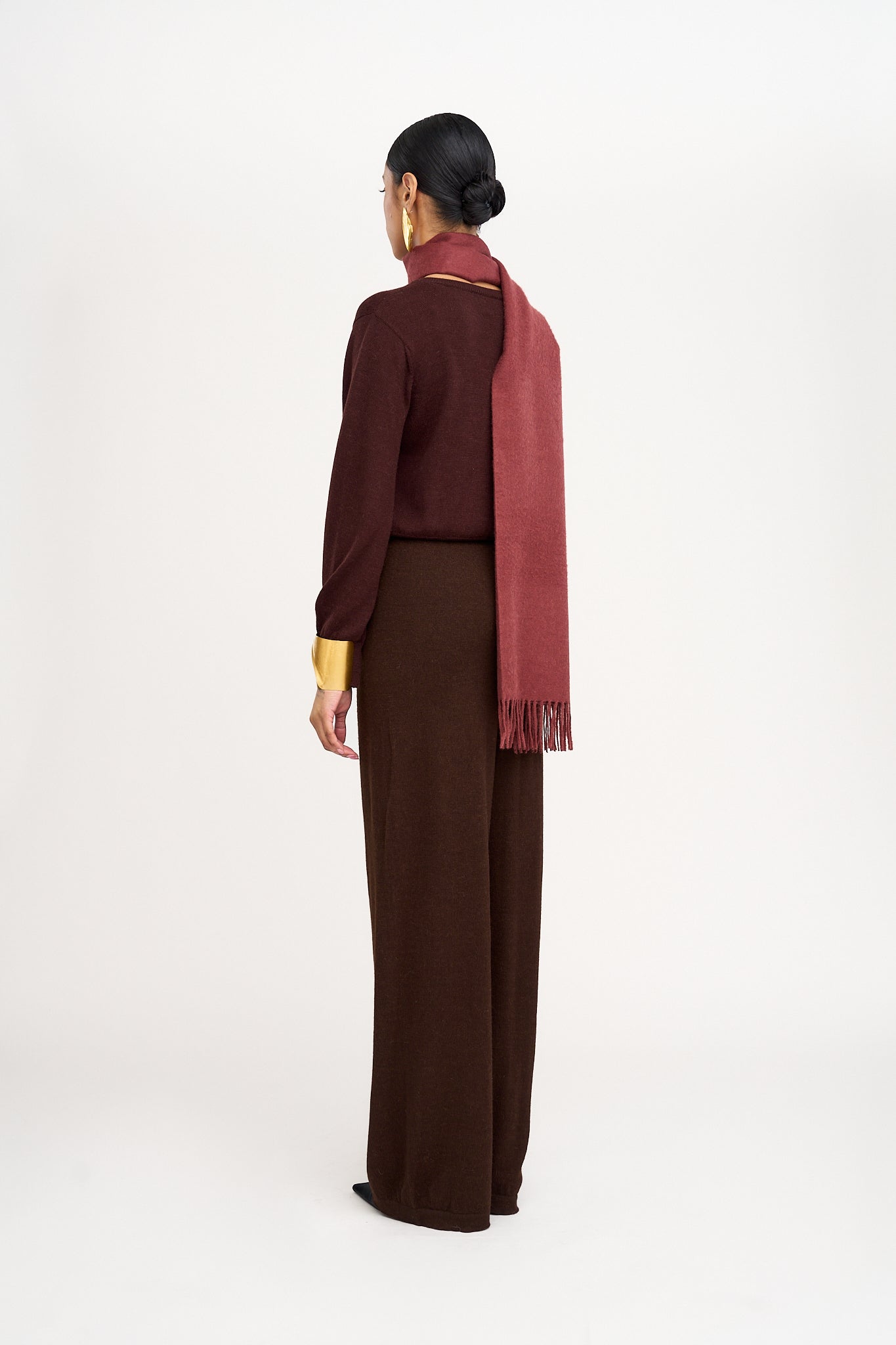 Avery Alpaca Wide Leg Pants in Brown