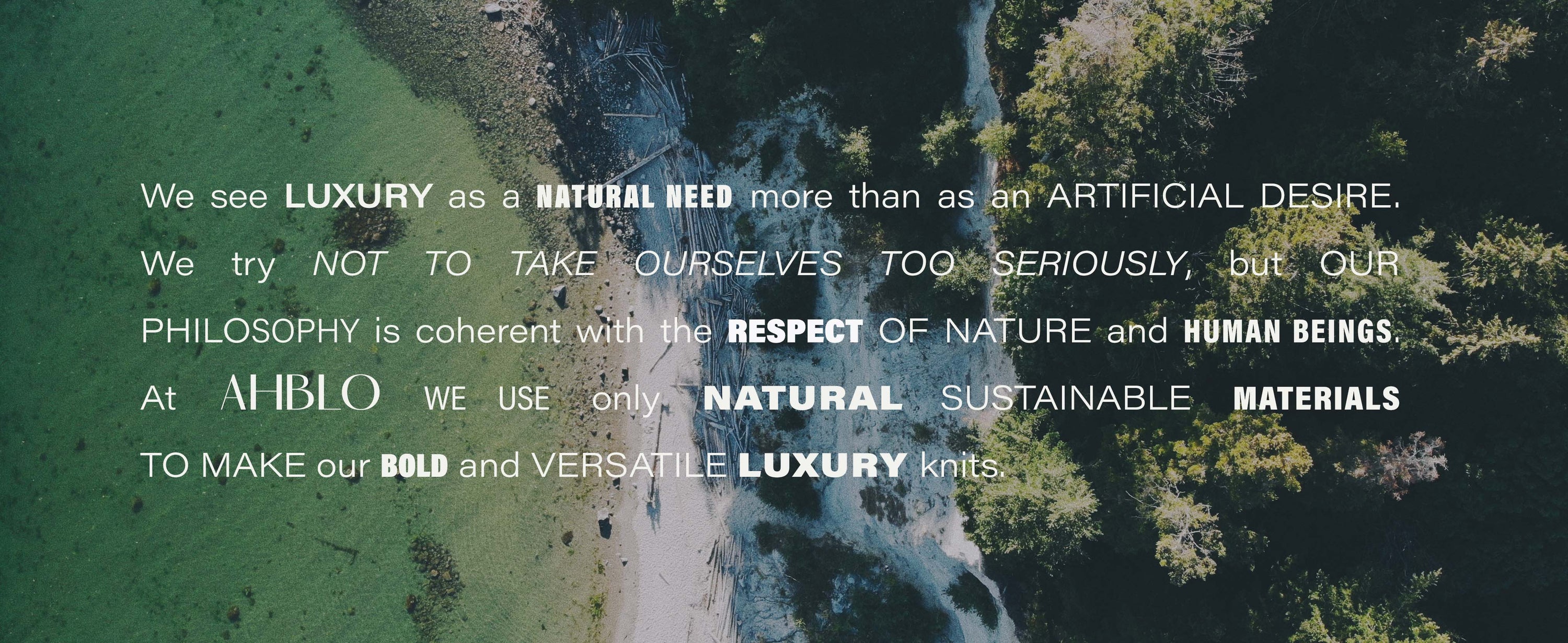 Ahblo knitwear West Coast Nature Manifesto