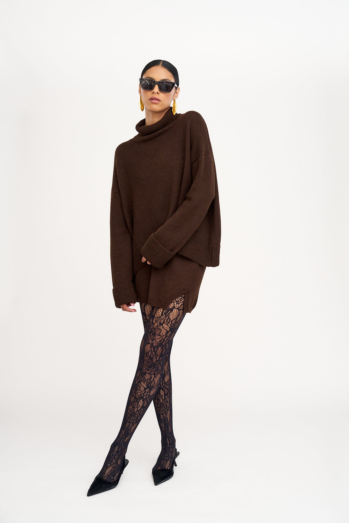 Lisa Alpaca Mini Skirt in Brown