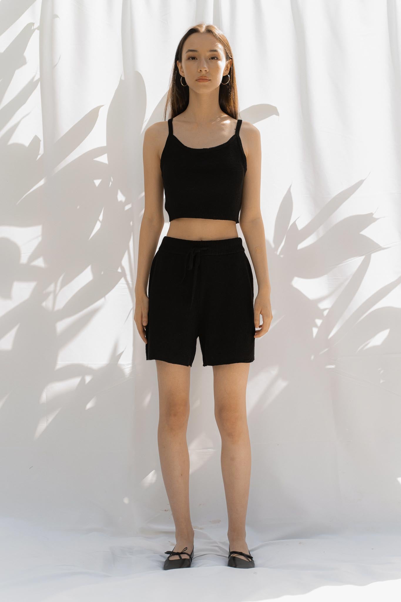 Solace Alpaca and Silk Tank Top in black