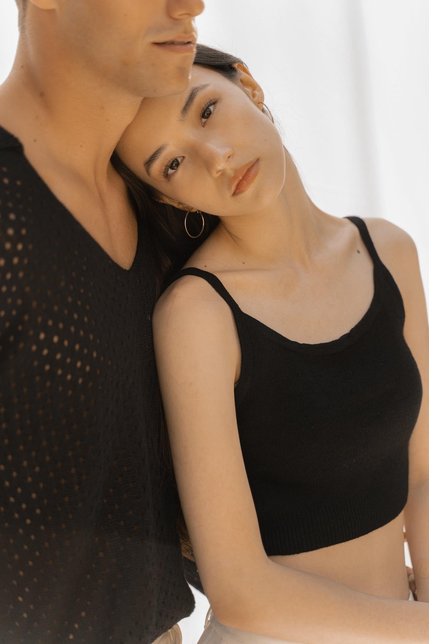 Solace Alpaca and Silk Tank Top in black