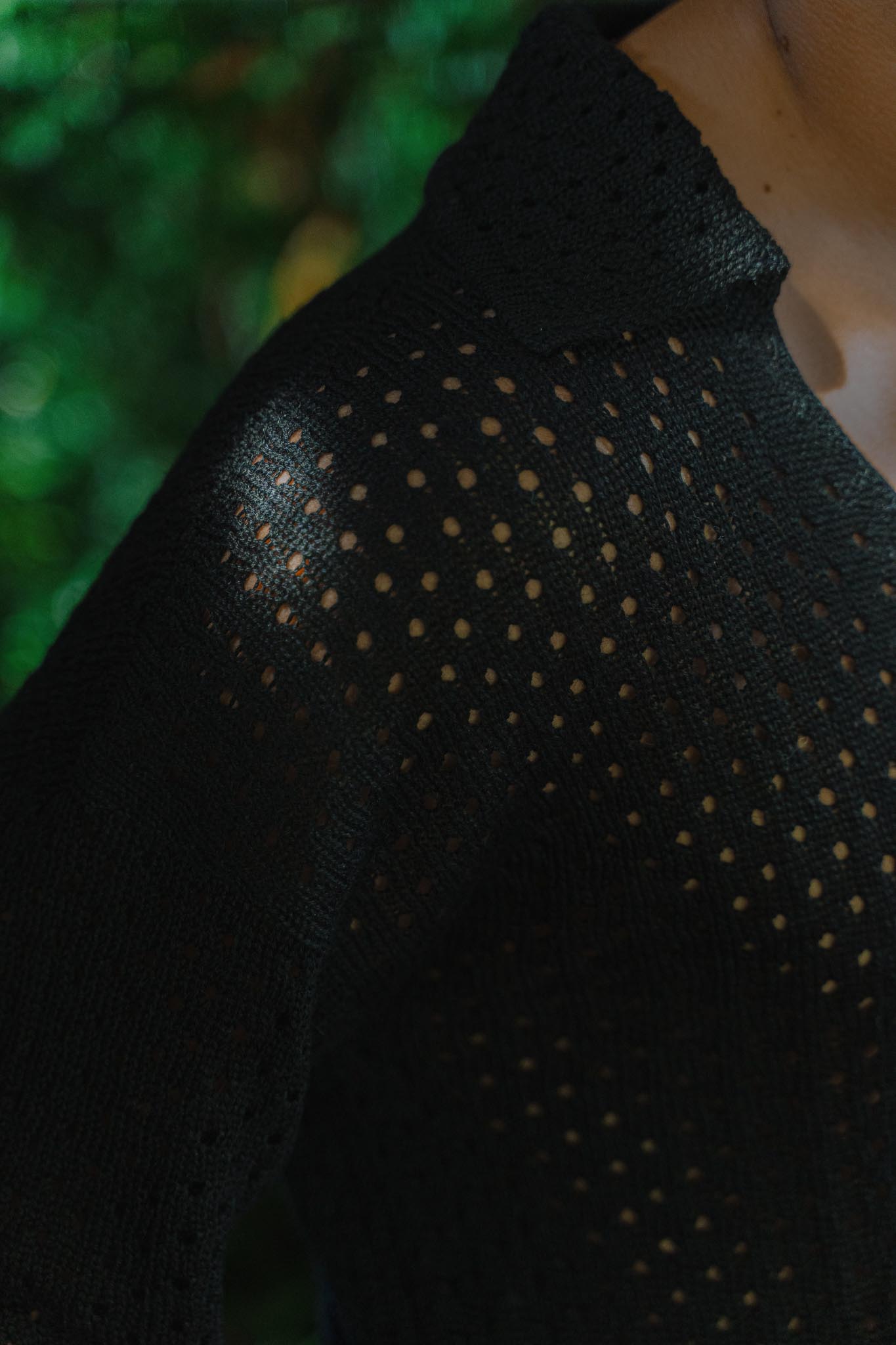 The Haze Alpaca Open Knit Sweater in black
