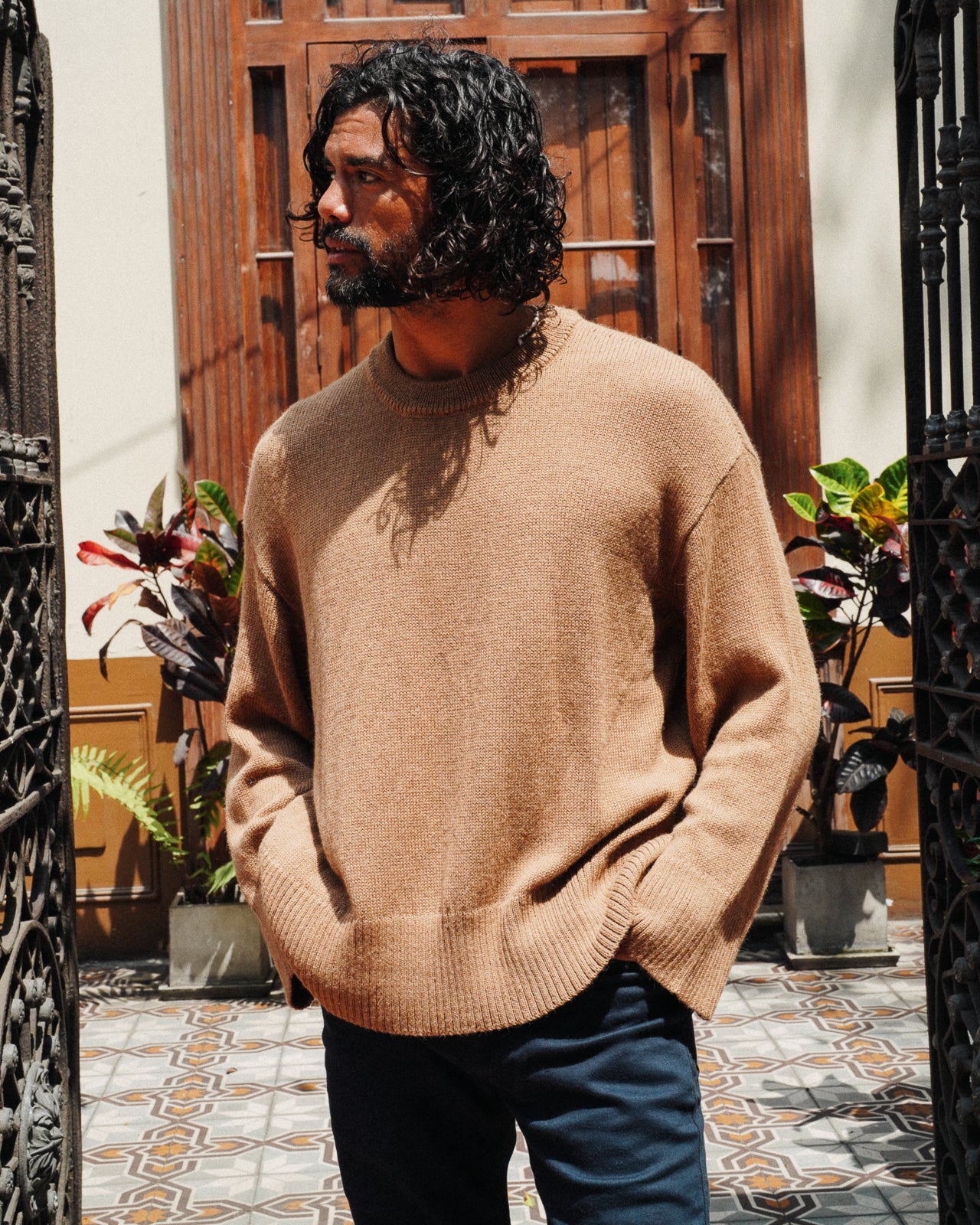 Haven Baby Alpaca Crew in Camel