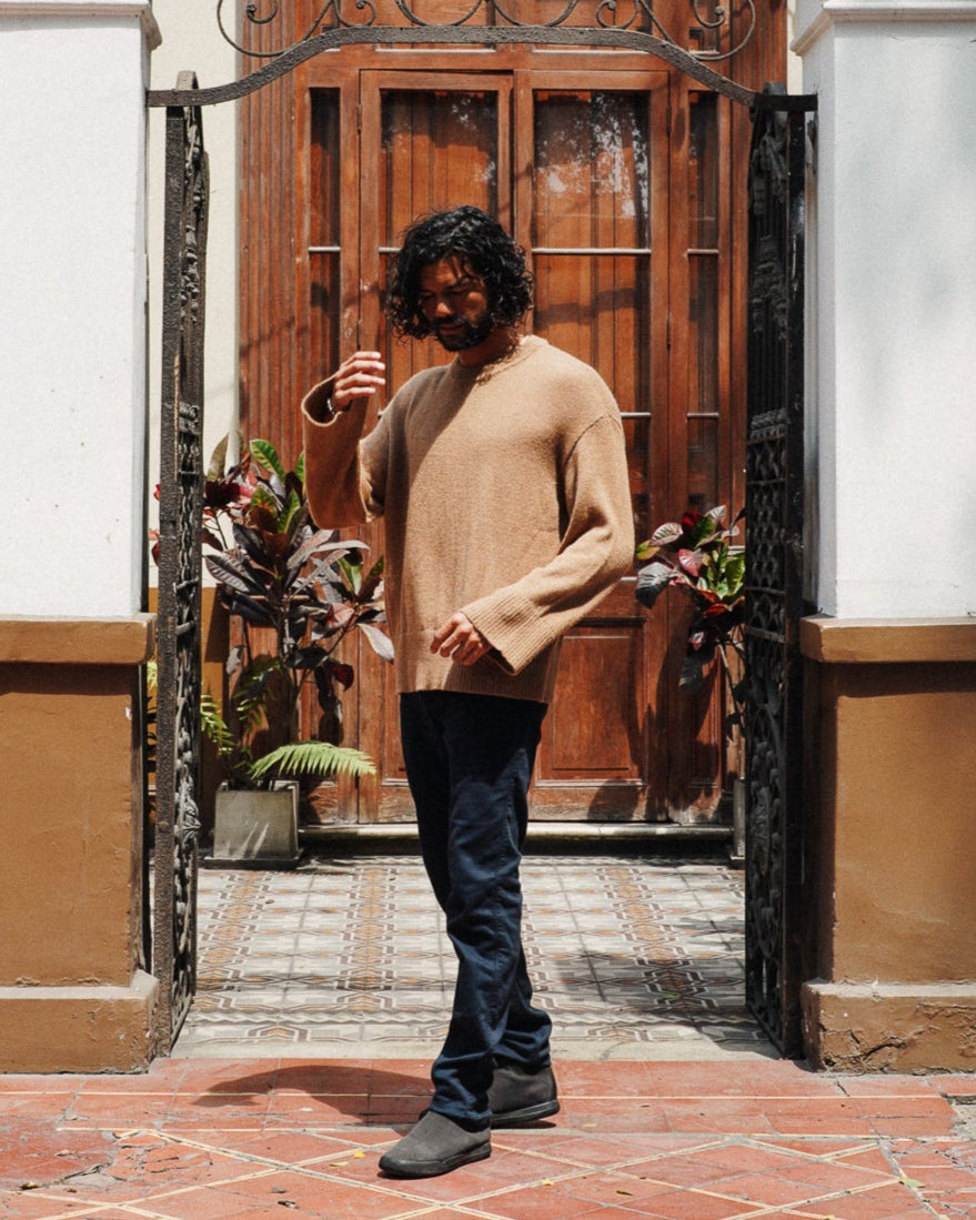Haven Baby Alpaca Crew in Camel