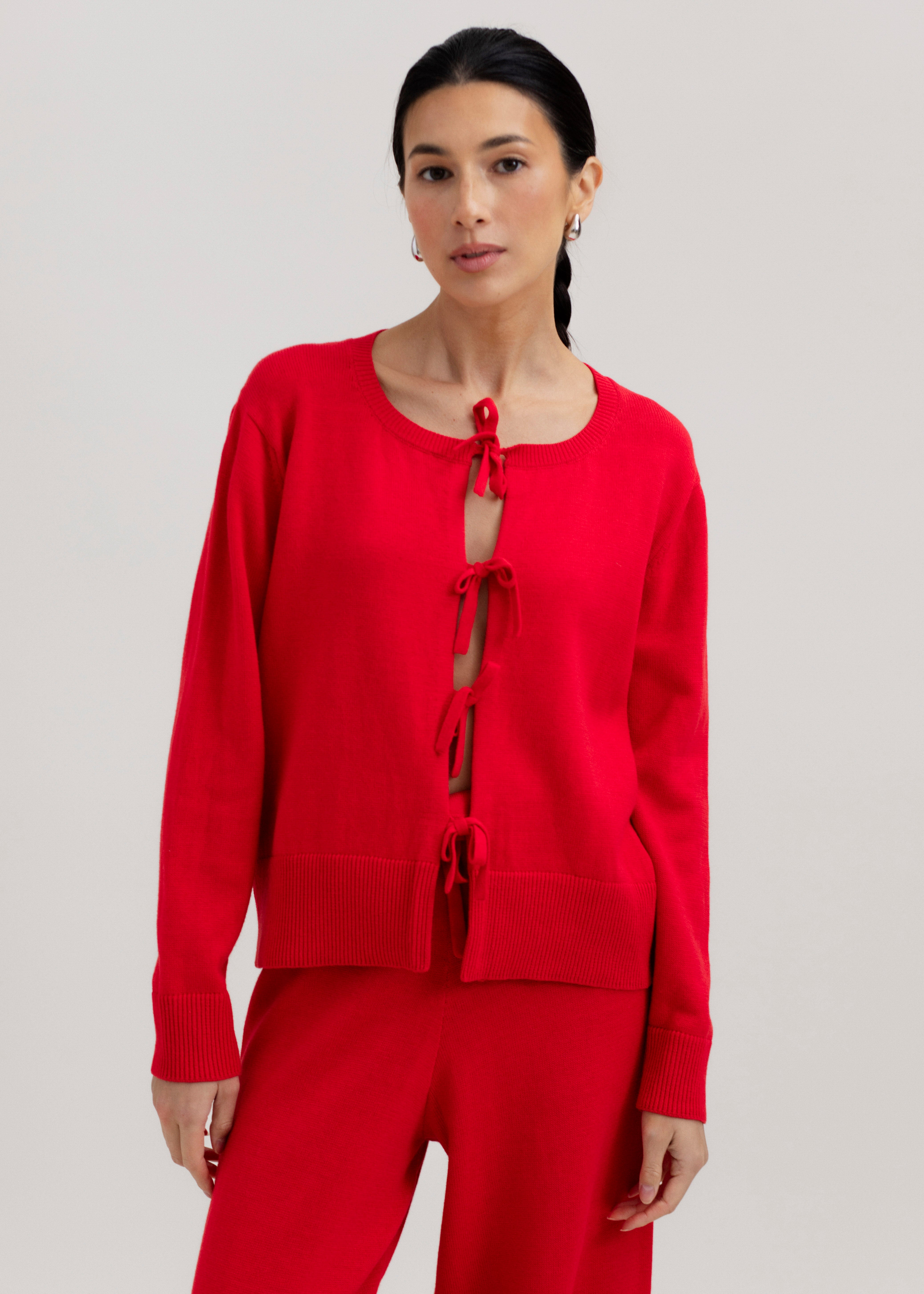 The Amaya Cardigan in Cerise