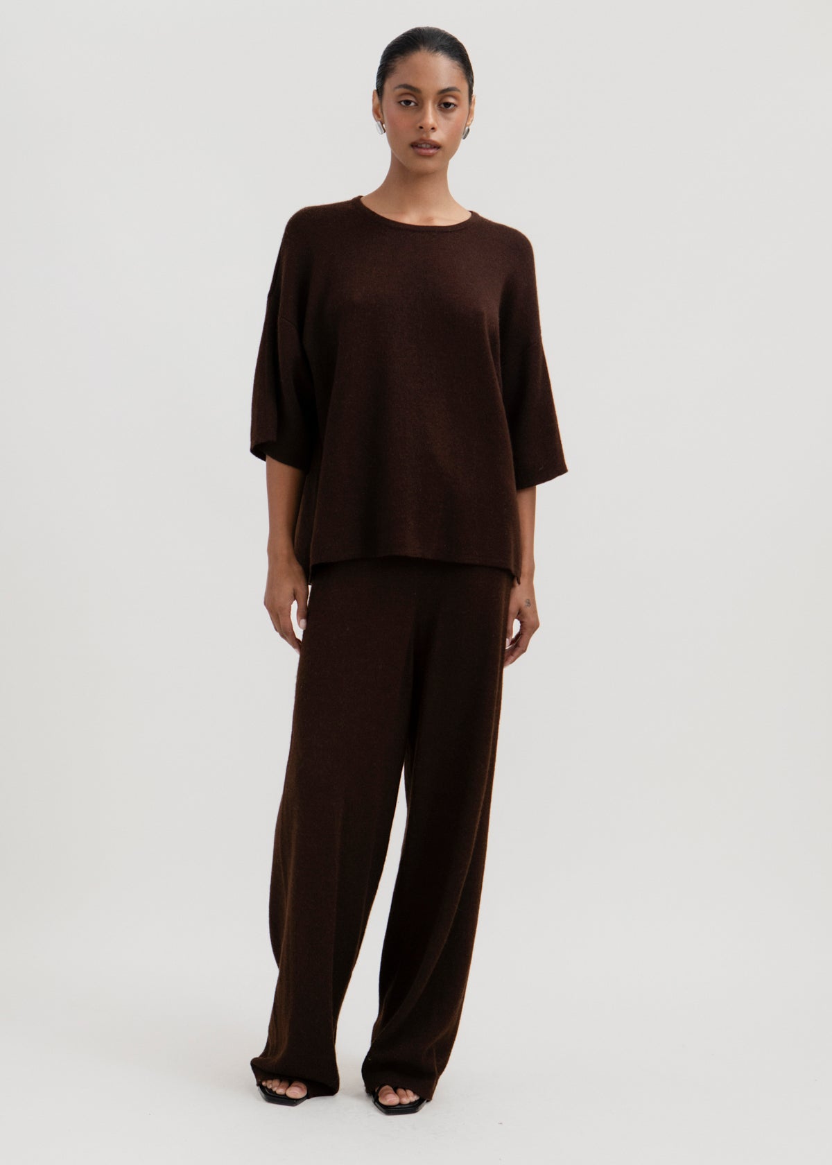 The Solace Tee Sweater in Chocolate Brown