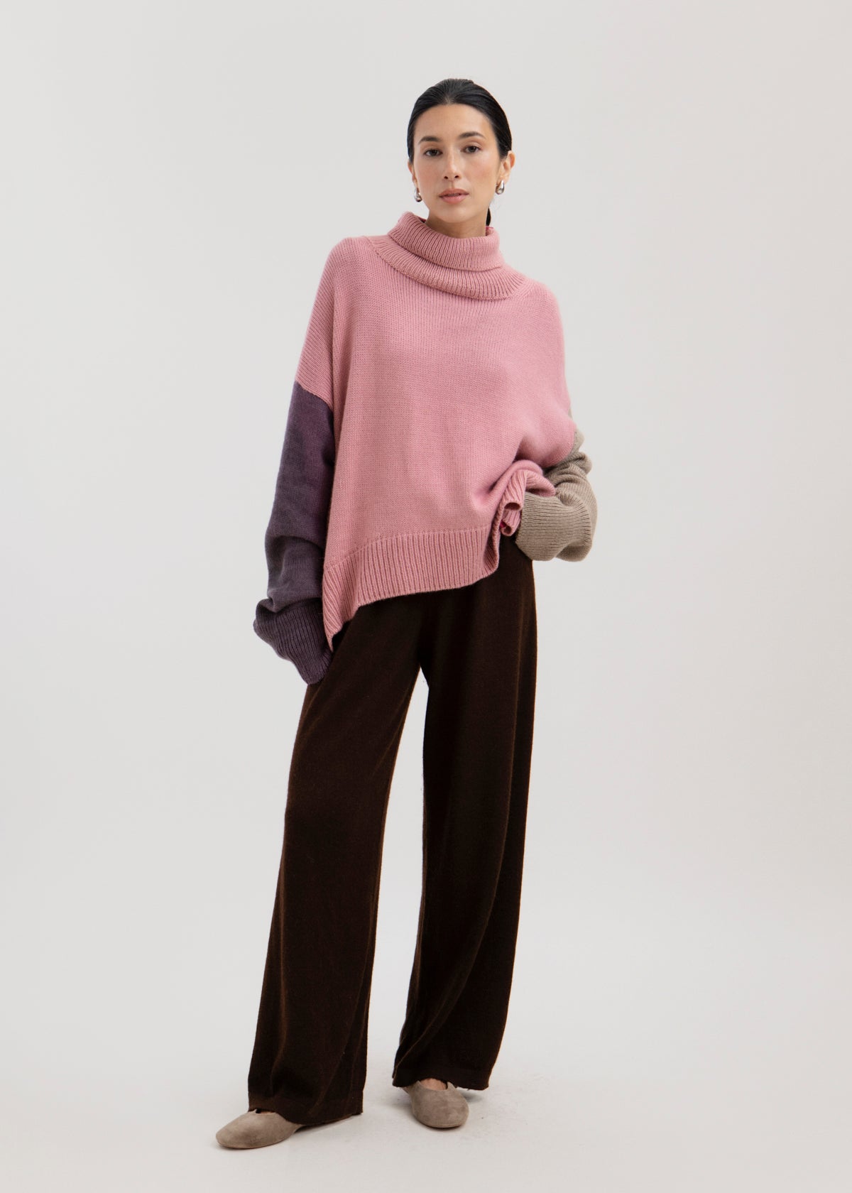 The Cedar Colorblock Sweater in Soft Blush Mix