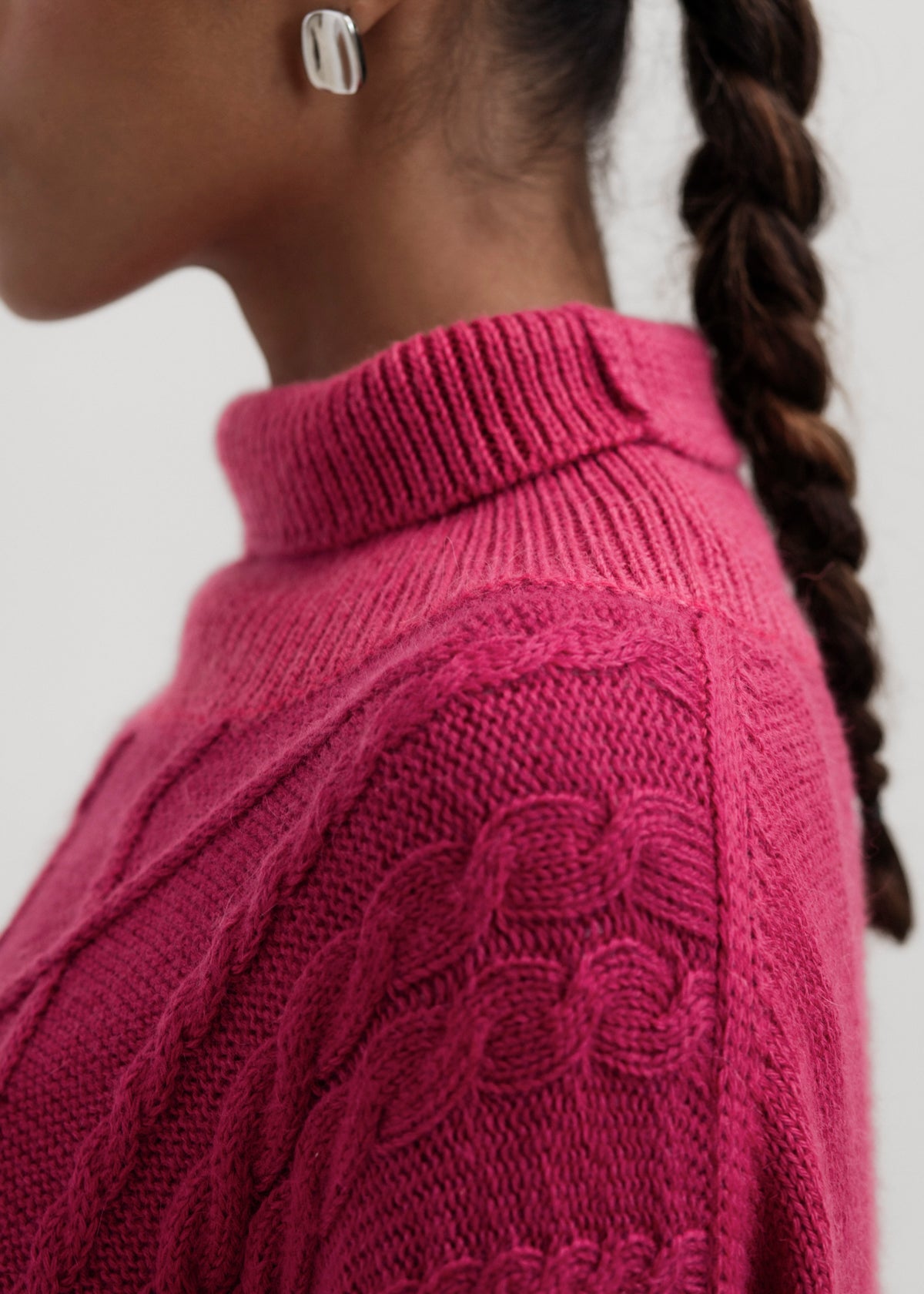 The Sierra Cable Knit in Wild Pink