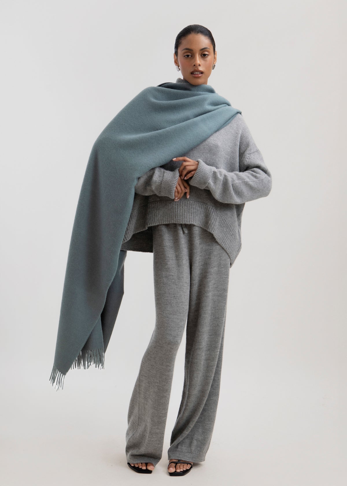 The Riley Scarf in Slate Green