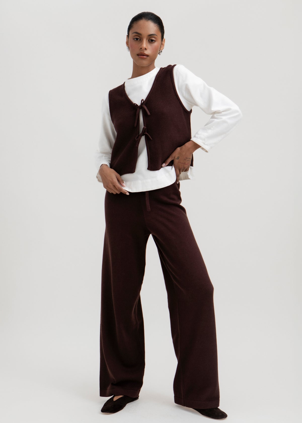 The Luzia Vest in Chocolate Brown