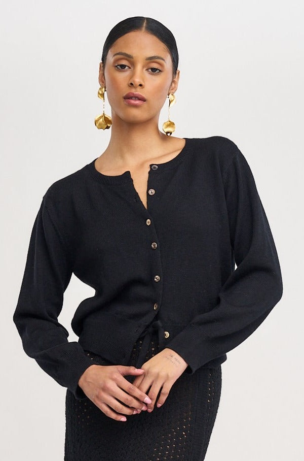 Lulu Alpaca Cardigan in Black