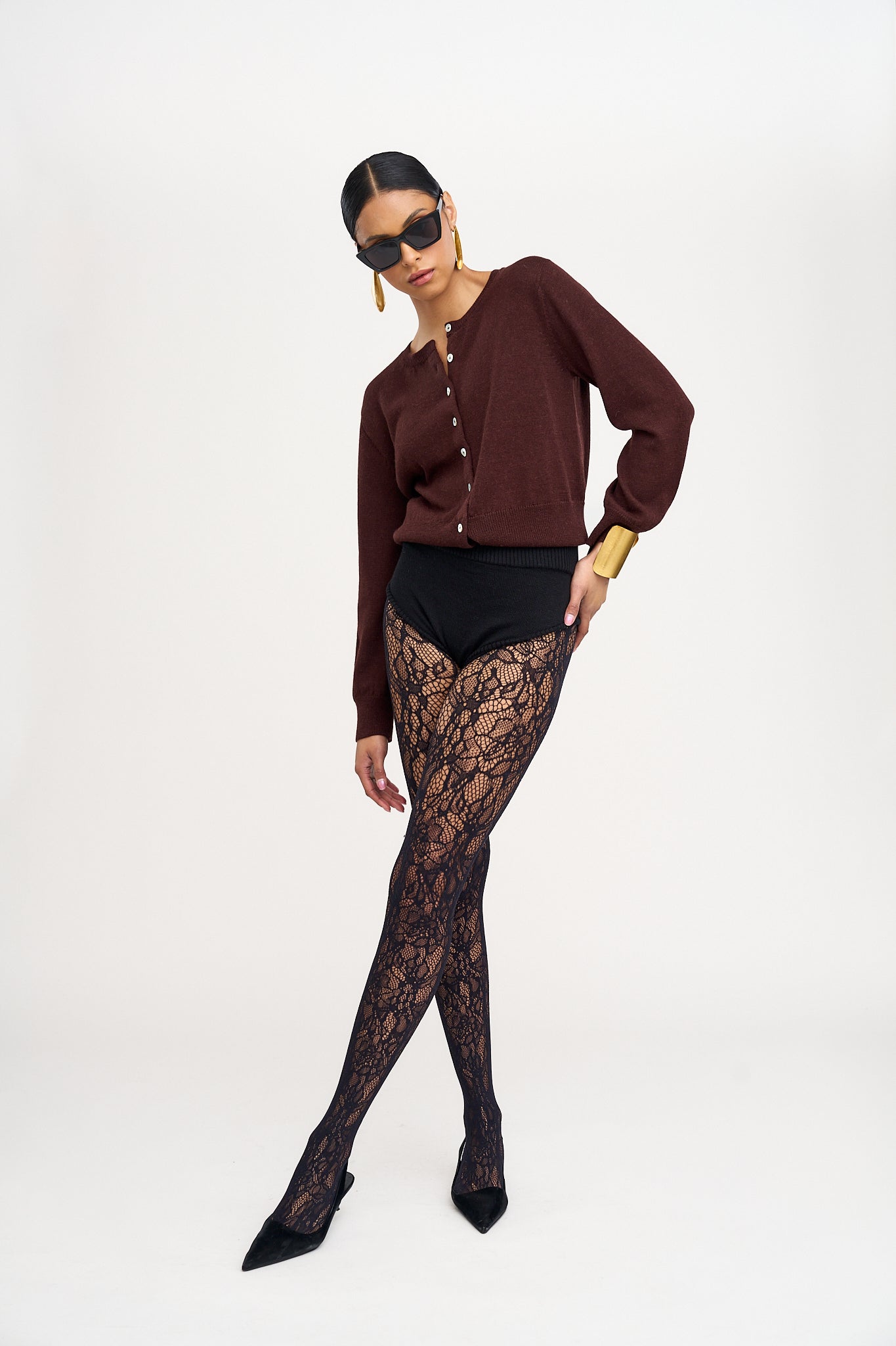 The Lulu Cardigan in Chocolate Brown