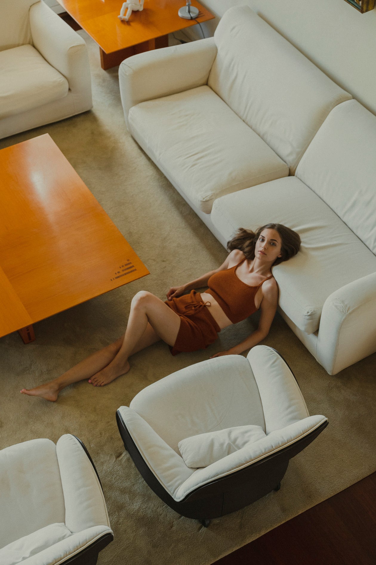 Solace Alpaca and Silk Tank Top in burnt orange