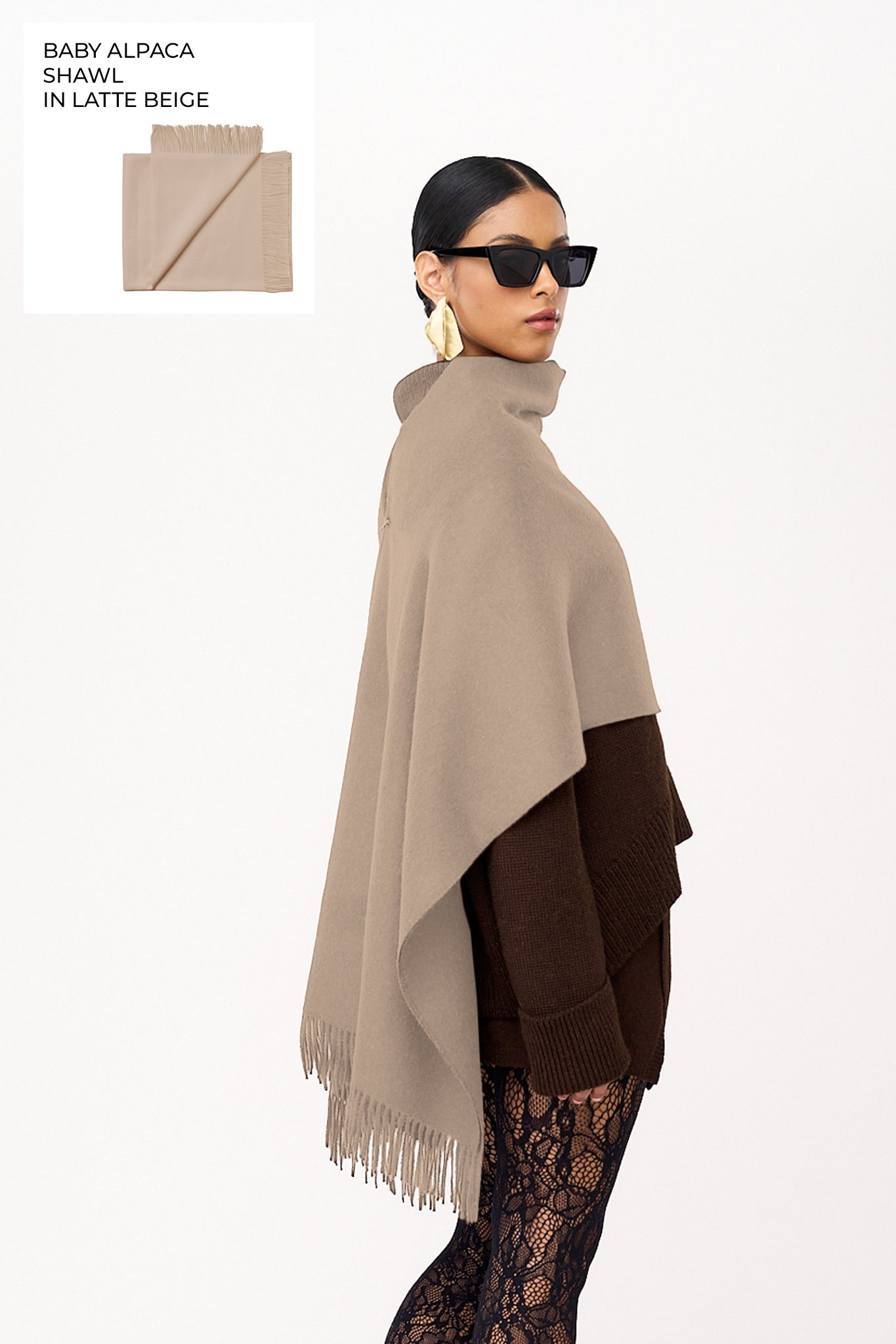 Rowan Alpaca Shawl in Latte Beige