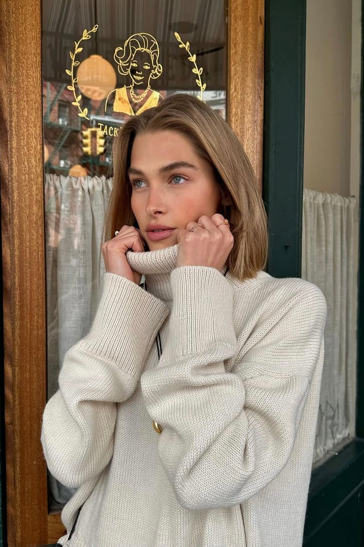 The Alpaca Oversized Sweater in Cream