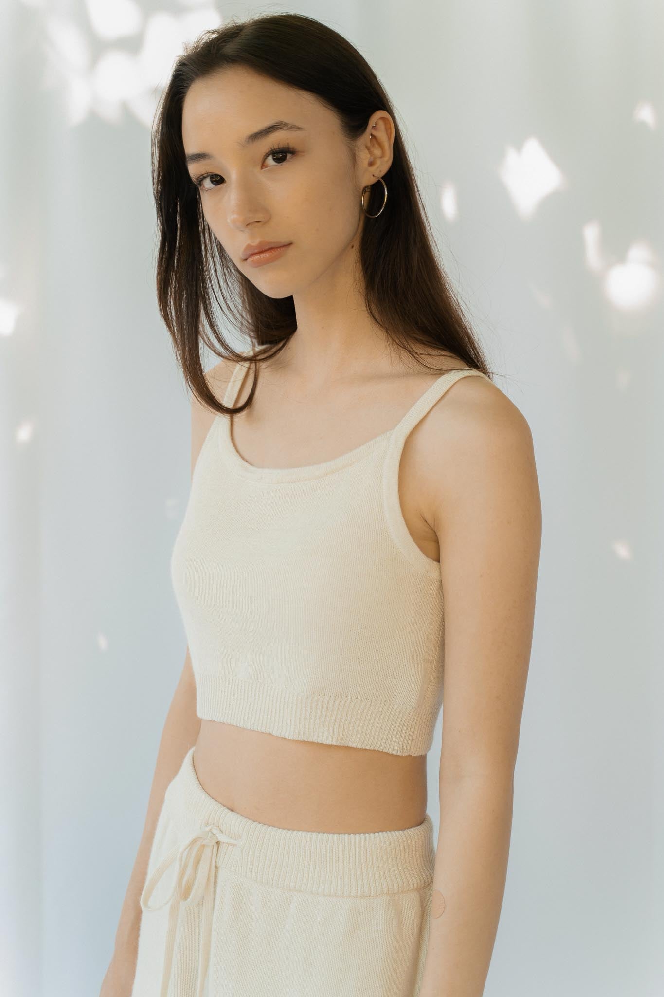 Solace Alpaca and Silk Tank Top in cream