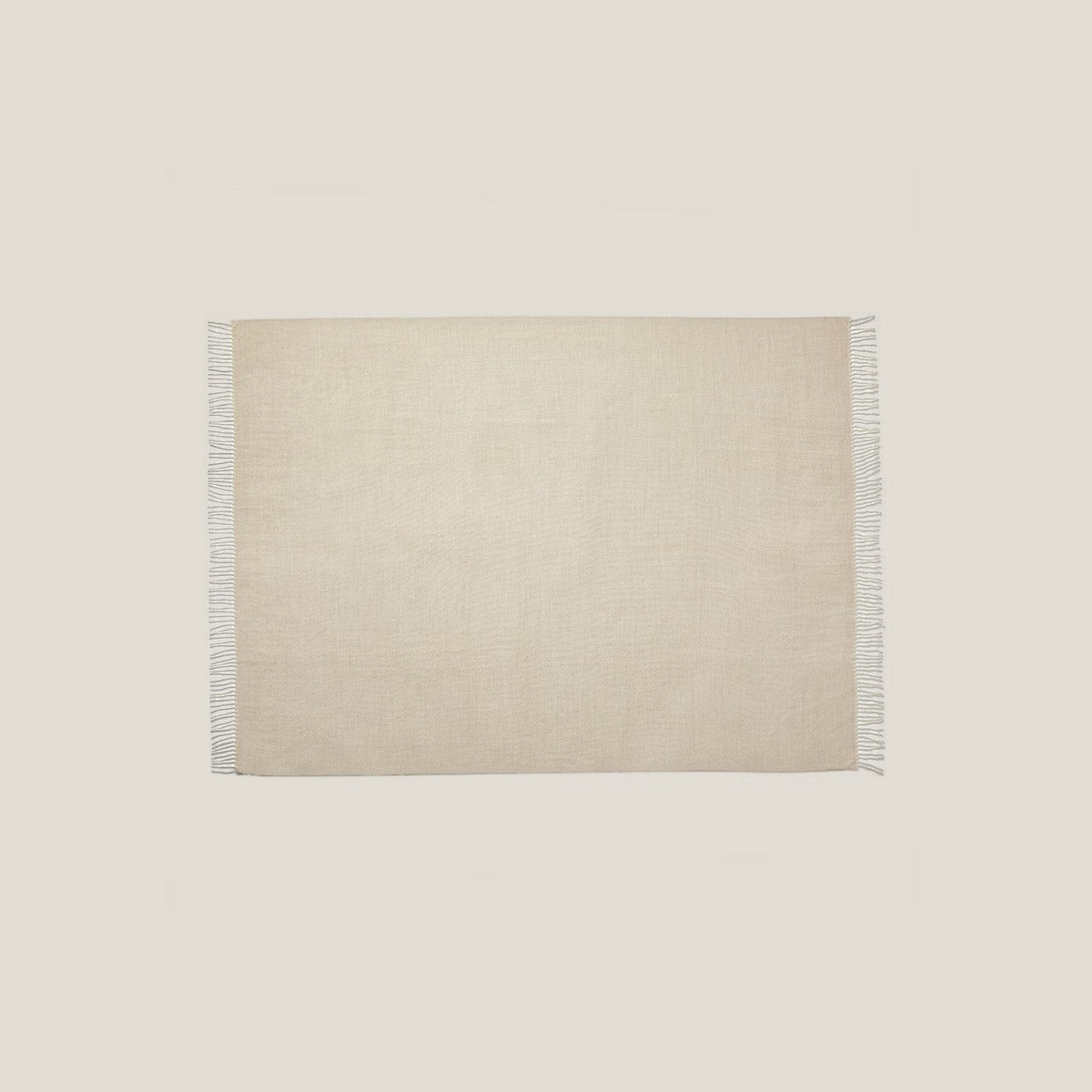 Elia Throw in Cream, baby alpaca throw blanket by Ahblo, flat lay