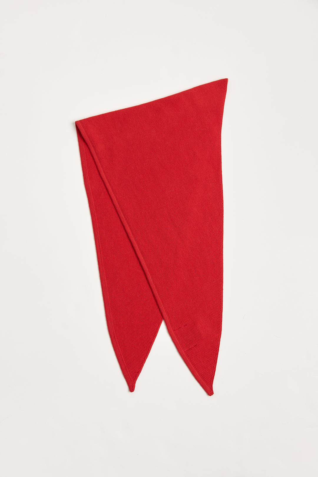 Nora Scarf in Cerise, cotton and baby alpaca triangle scarf by Ahblo, flat lay