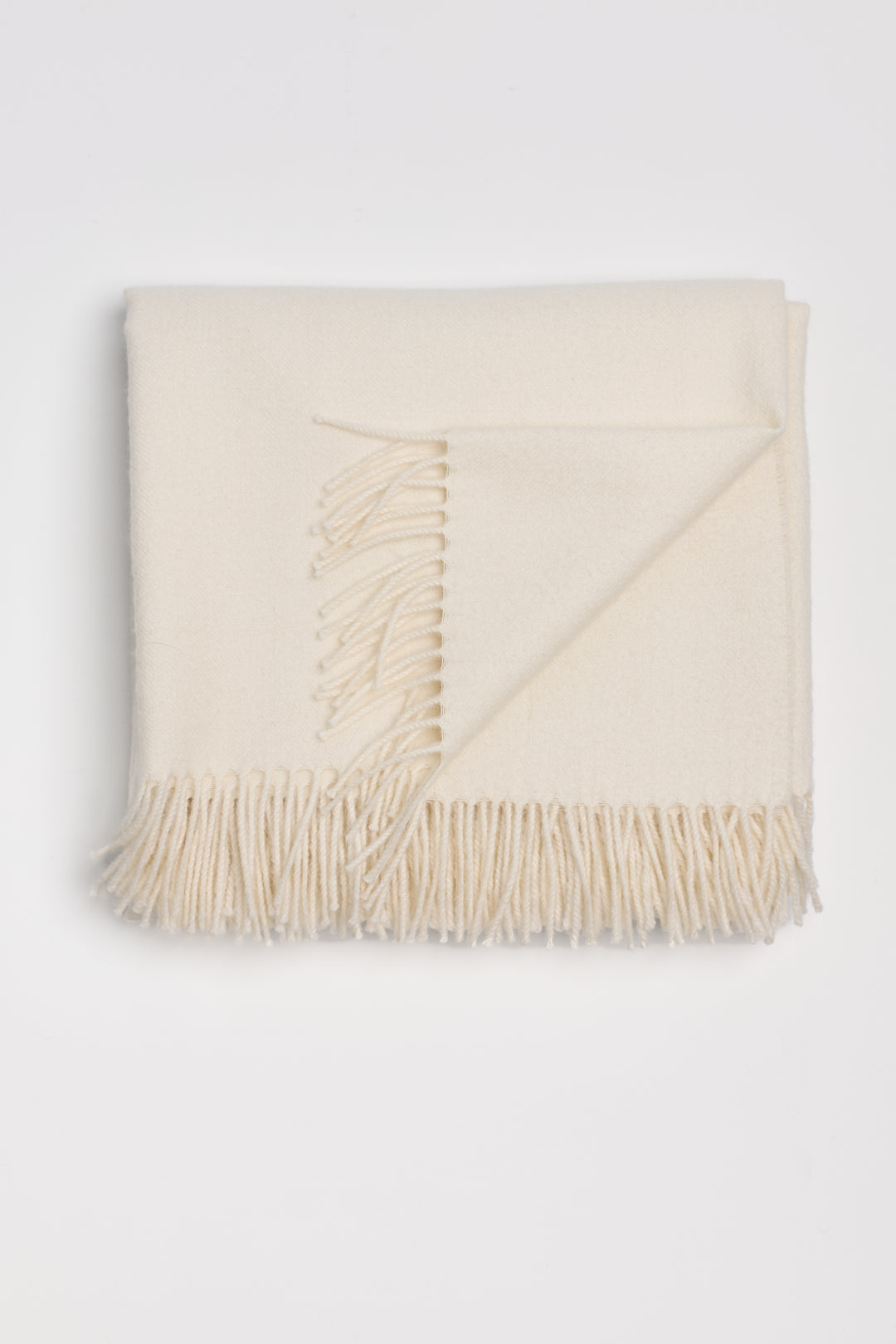 Riley Scarf in Cream, blanket-size baby alpaca scarf by Ahblo, flat lay