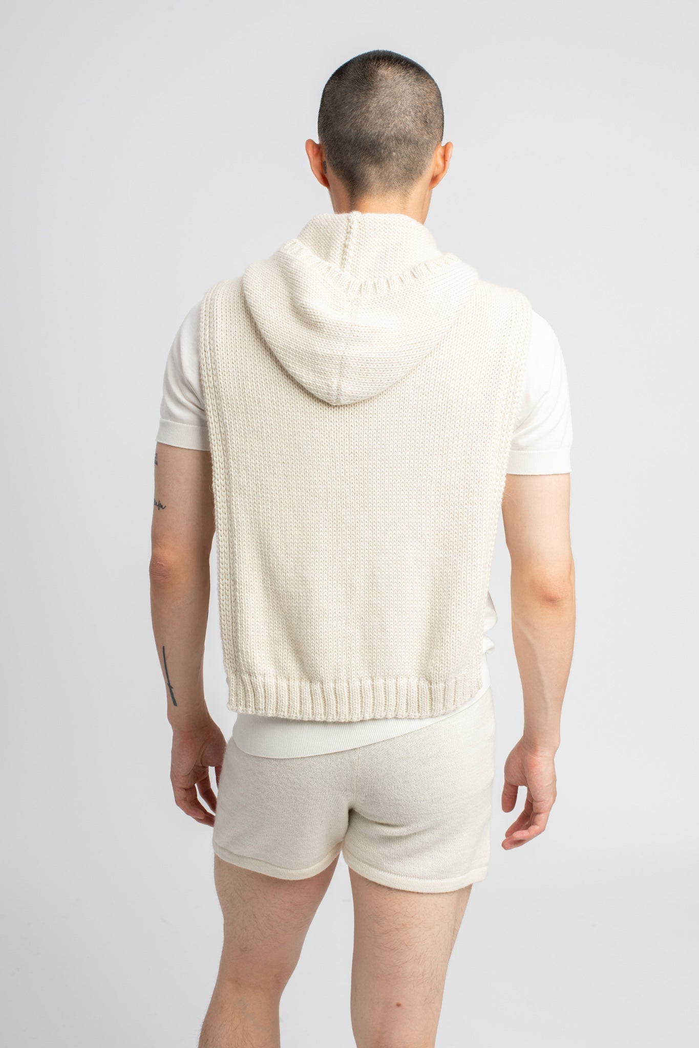The Alpaca Knit Shorts in White