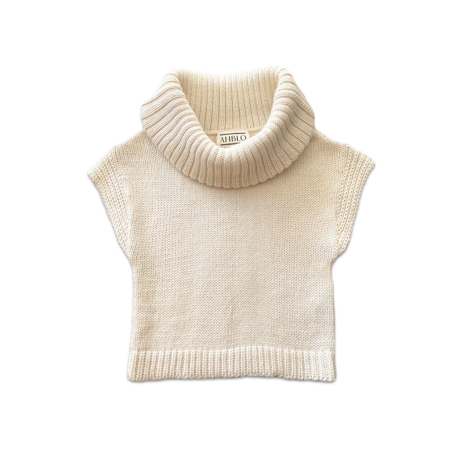 white sweater crop top in alpaca wool
