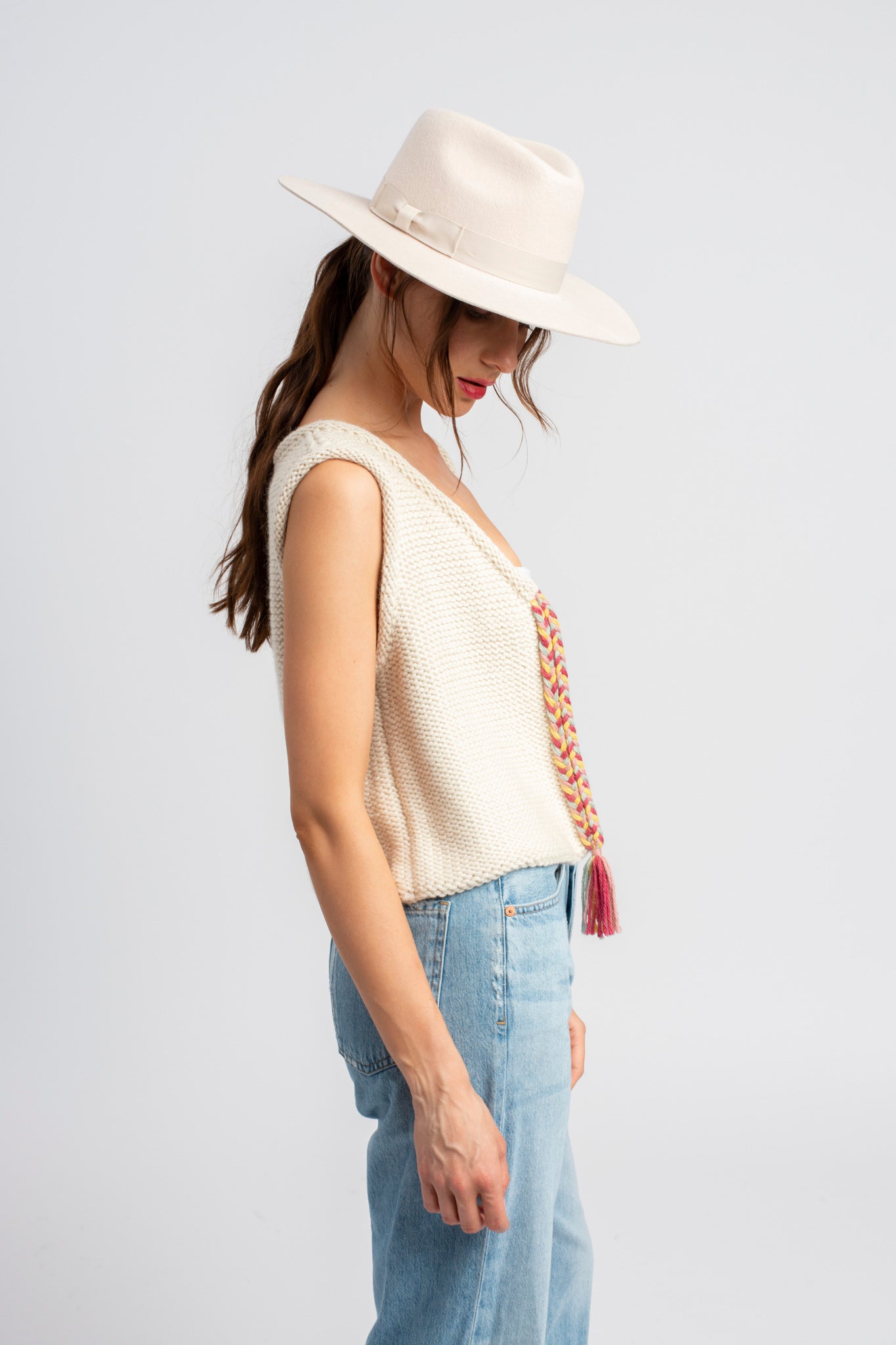 The Alpaca Knit Vest in White