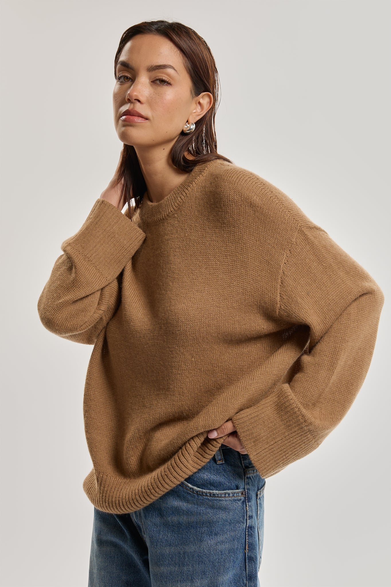 Haven Baby Alpaca Crew in Camel