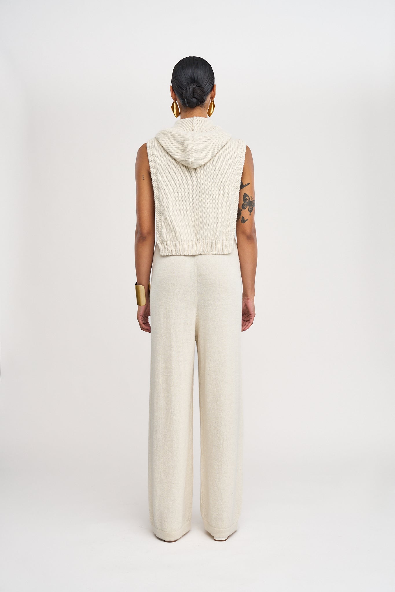 Avery Alpaca Wide Leg Pants in Cream