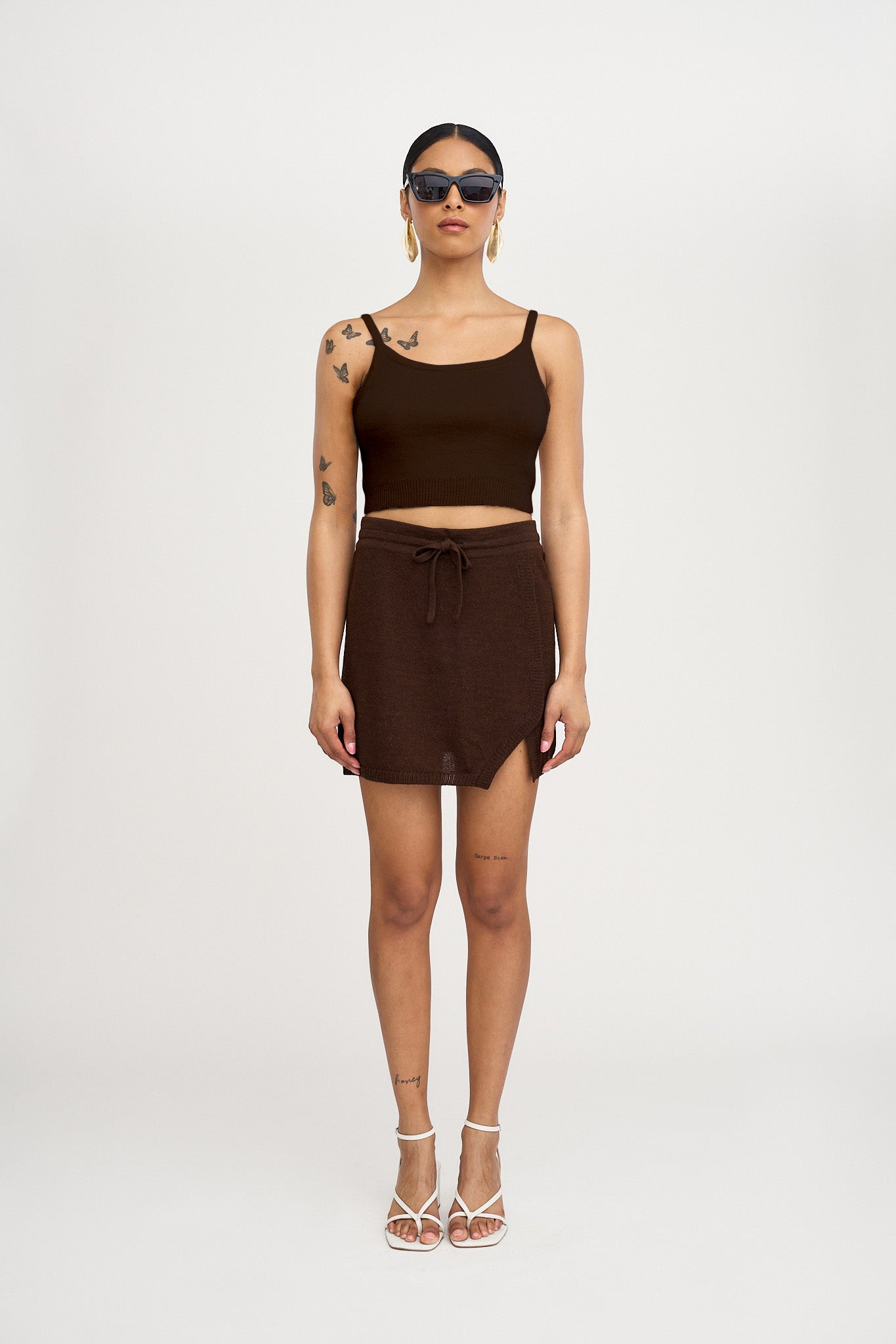 Solace Alpaca Tank Top in Dark Brown