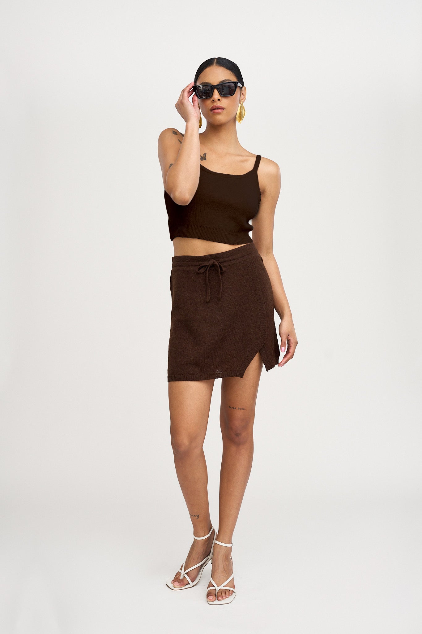 Solace Alpaca Tank Top in Dark Brown