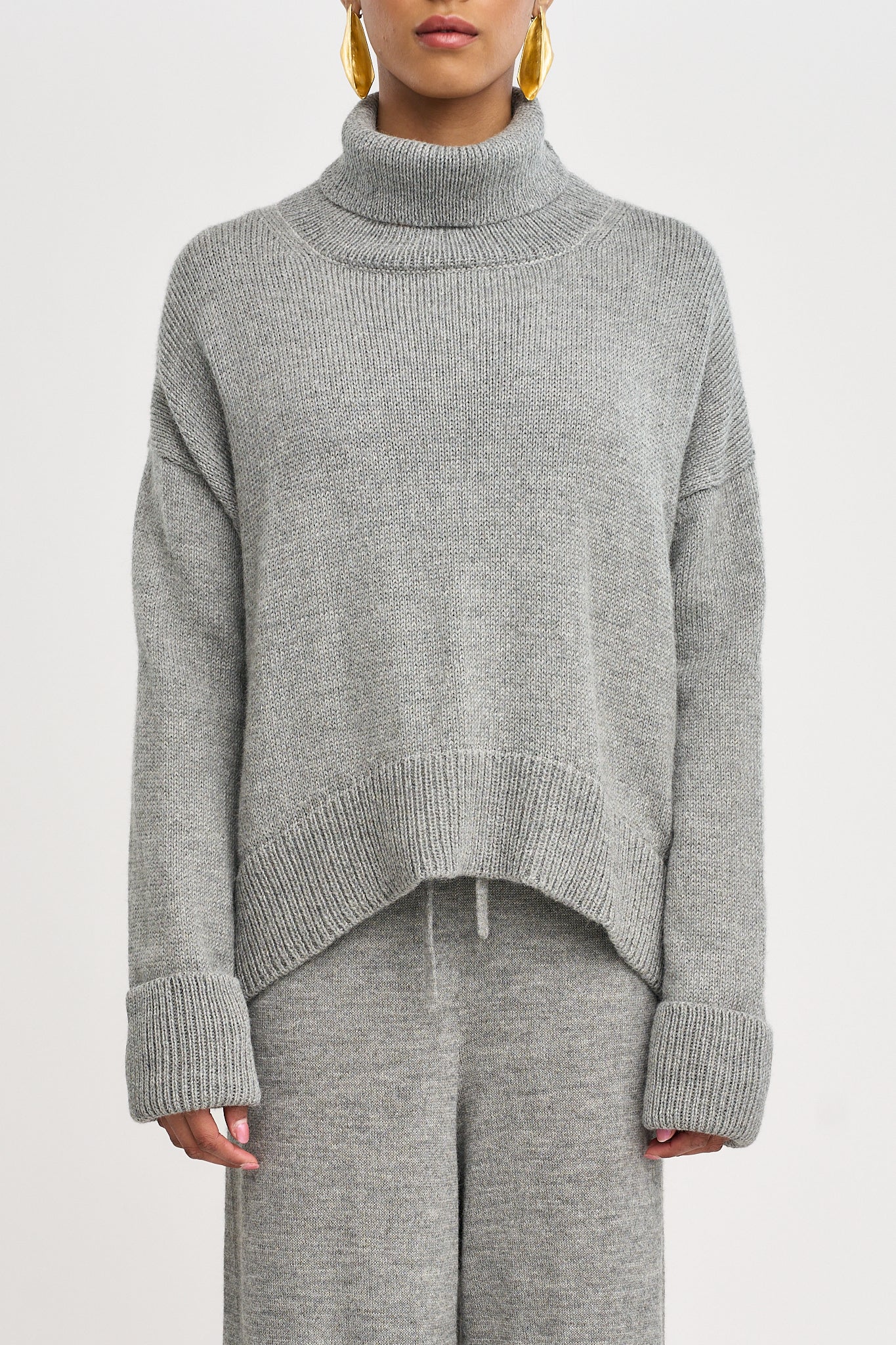 The Alpaca Oversized Sweater in Light Grey