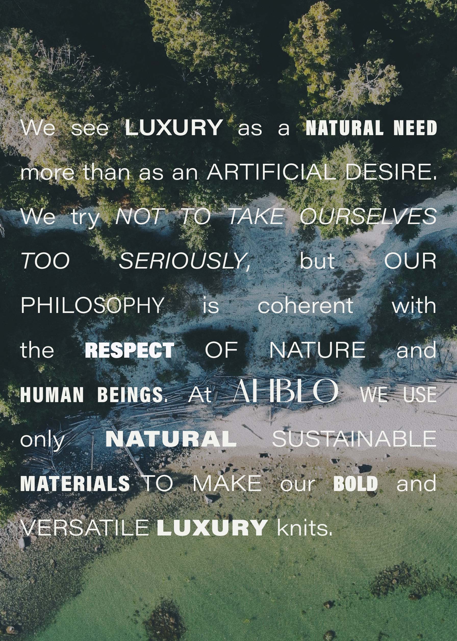 Ahblo knitwear West Coast Nature Manifesto