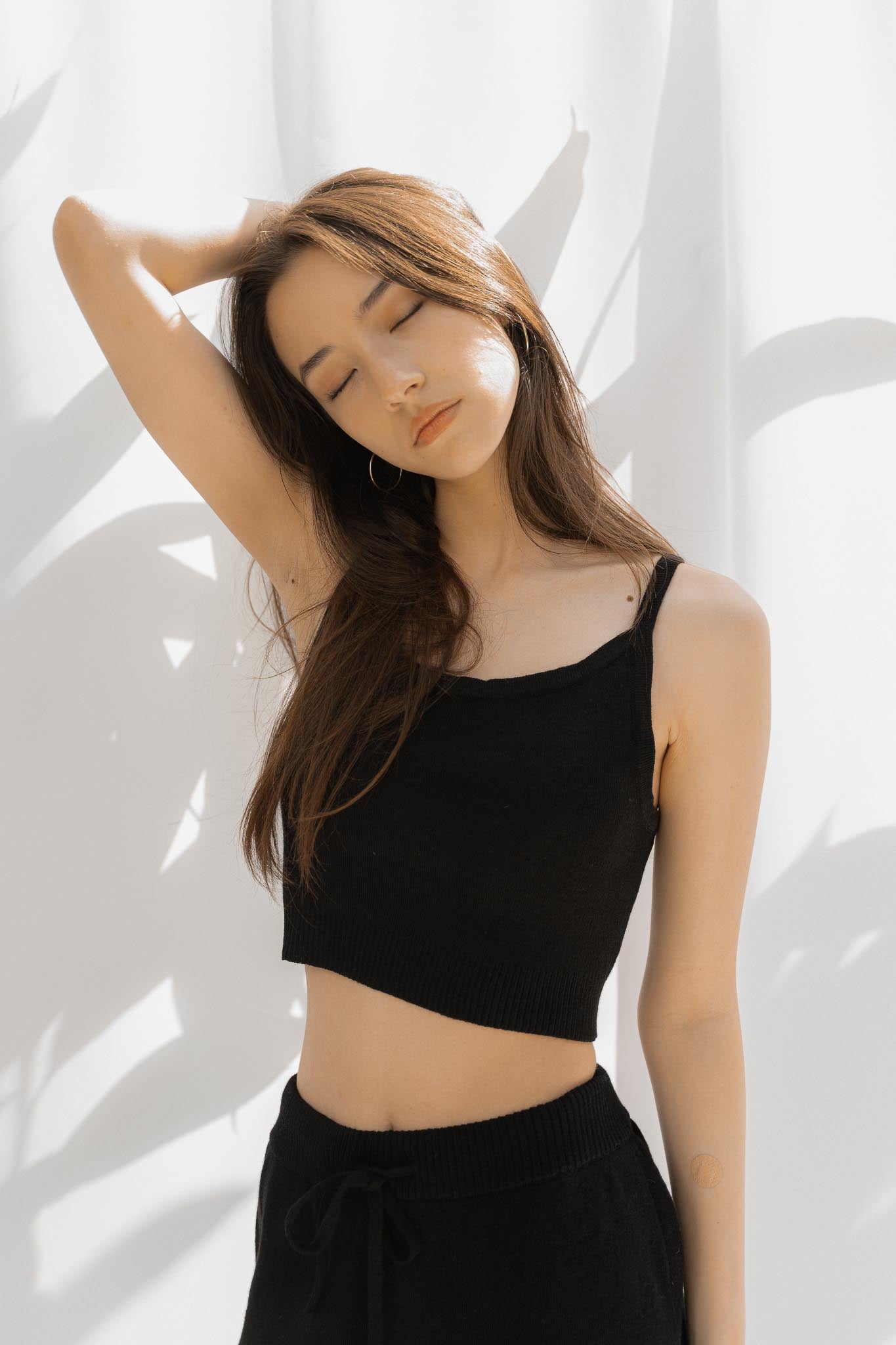 The Solace Alpaca and Silk Tank Top in black