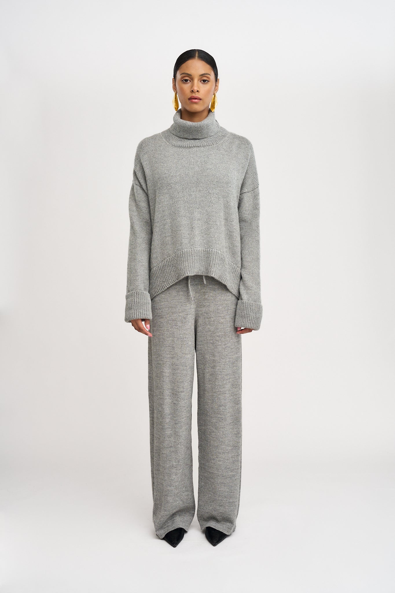 The Alpaca Oversized Sweater in Light Grey