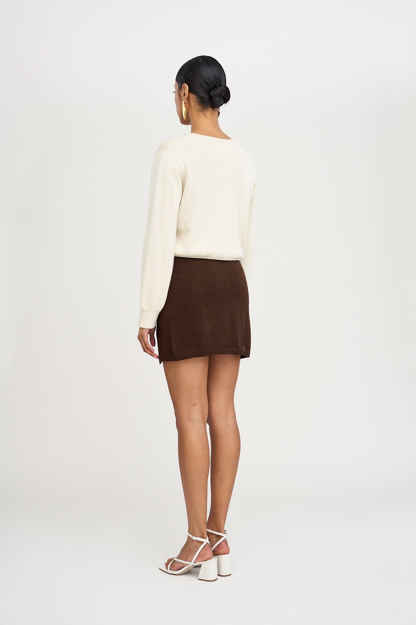 Lisa Alpaca Mini Skirt in Brown