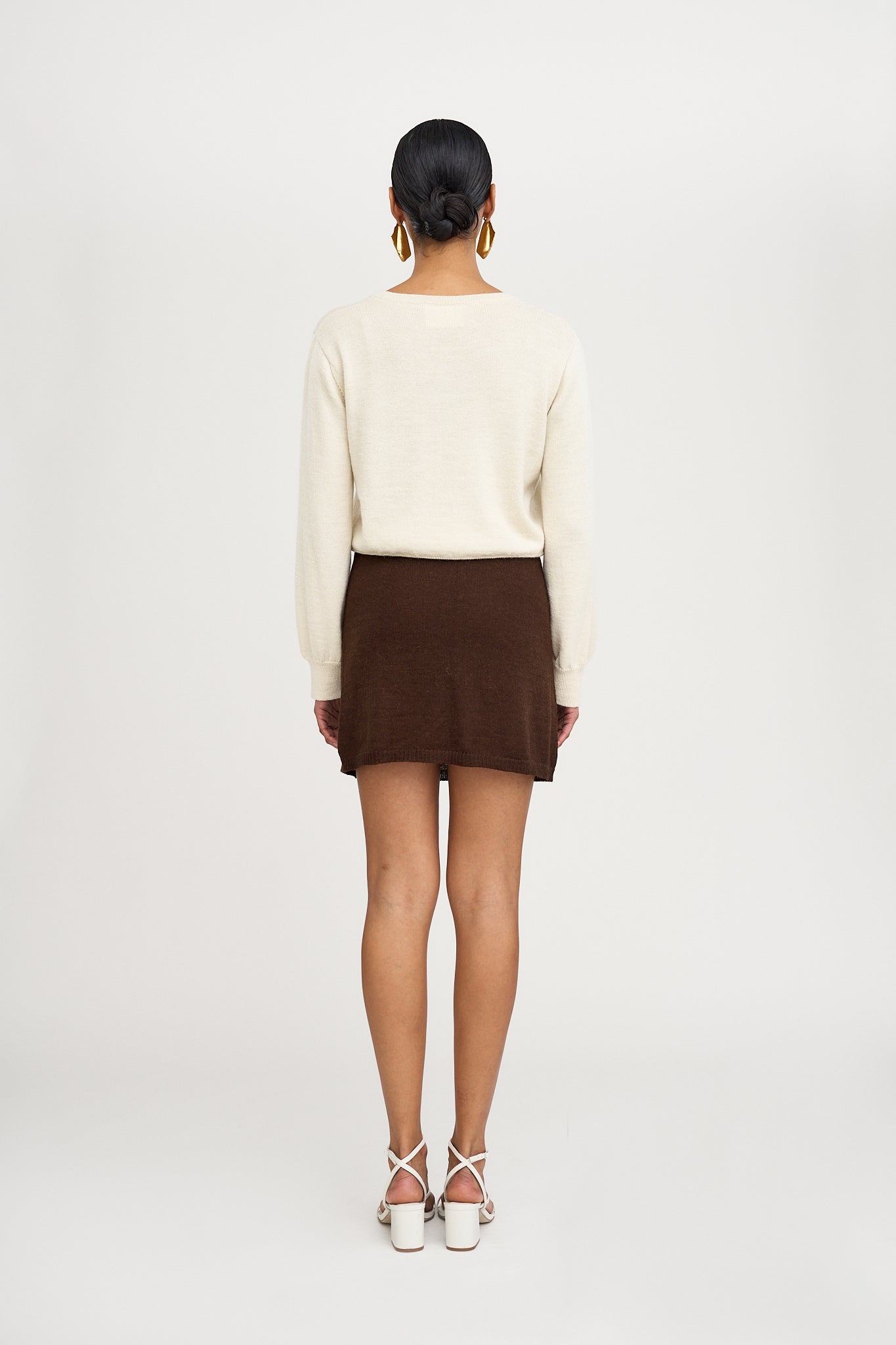 Lisa Alpaca Mini Skirt in Brown