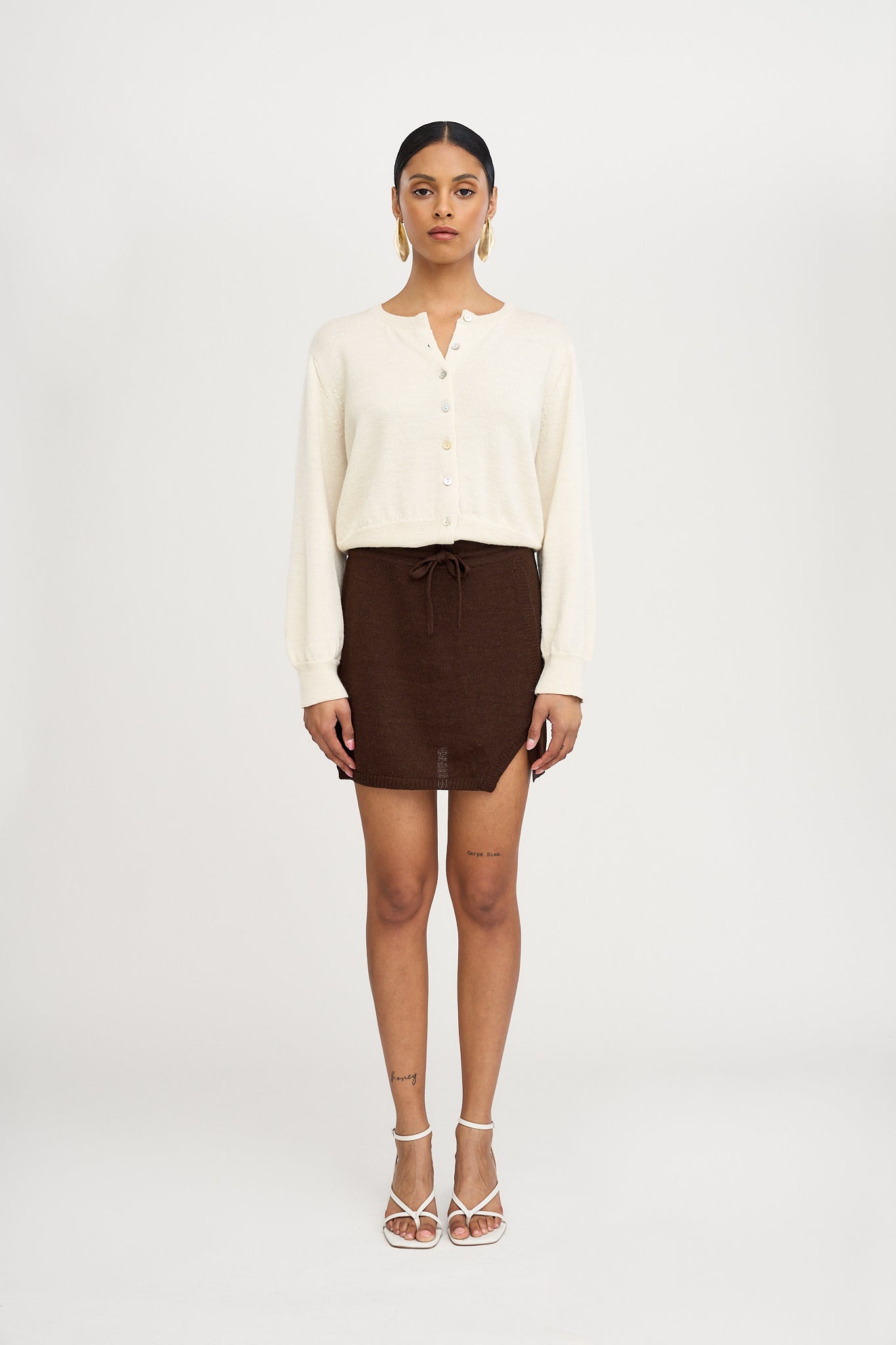 Lisa Alpaca Mini Skirt in Brown