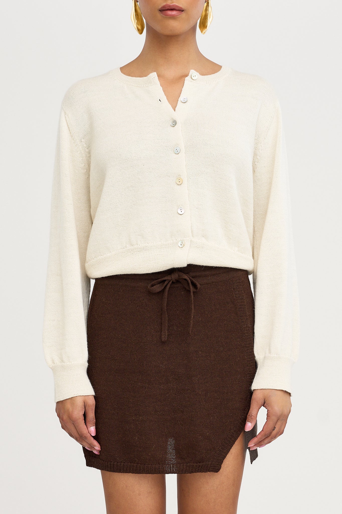 Lisa Alpaca Mini Skirt in Brown