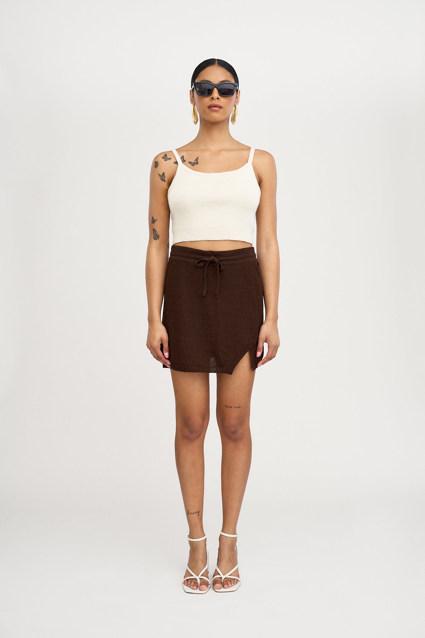 Lisa Alpaca Mini Skirt in Brown