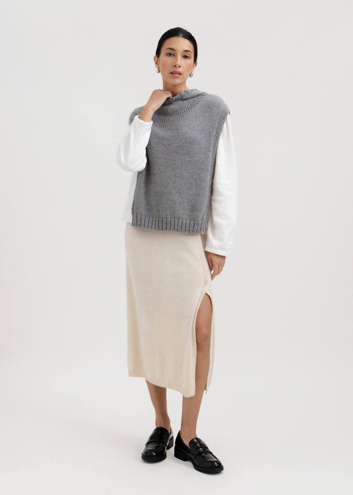 The Tofino Poncho in Mist Grey