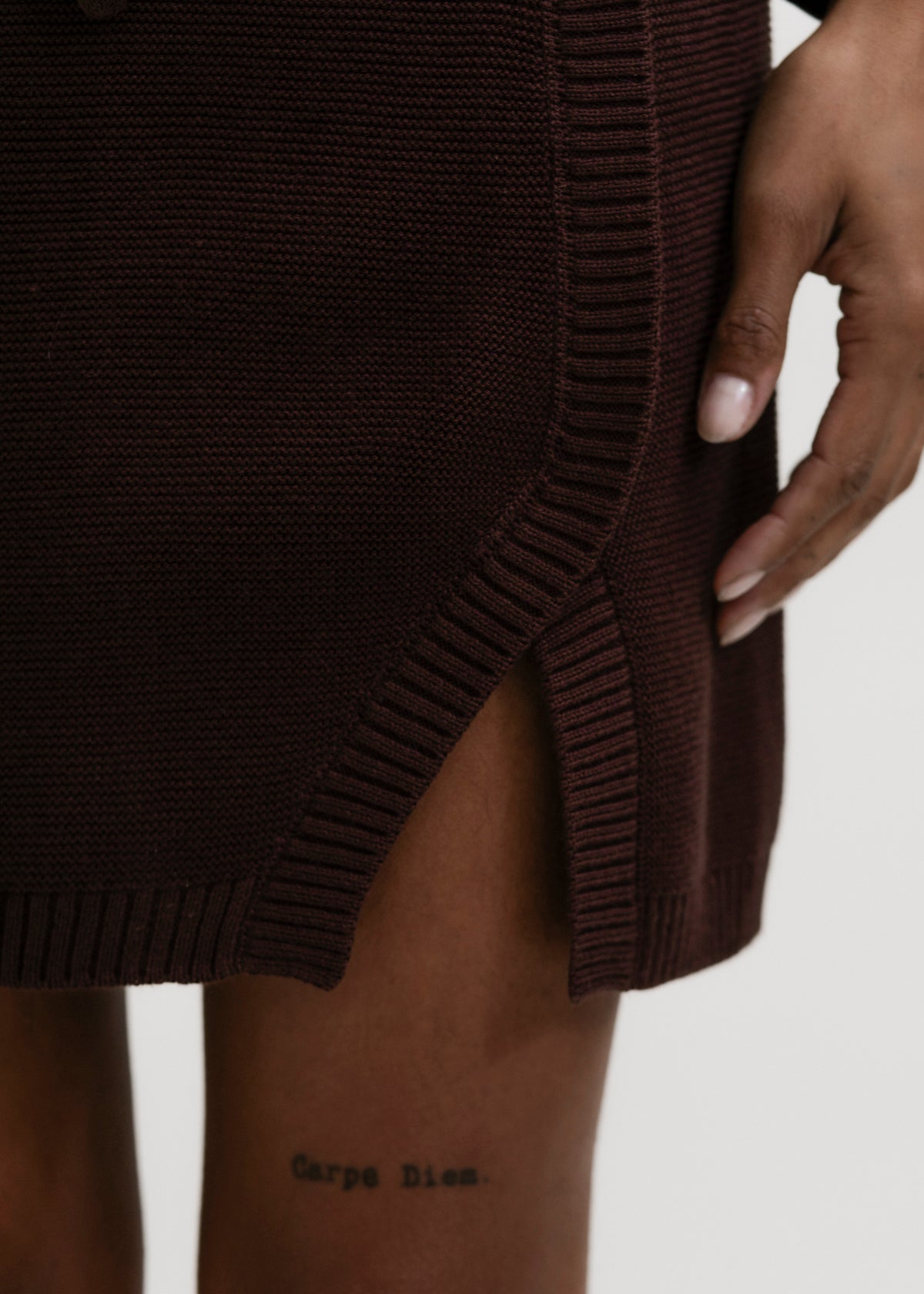 The Alin Mini Skirt in Chocolate Brown