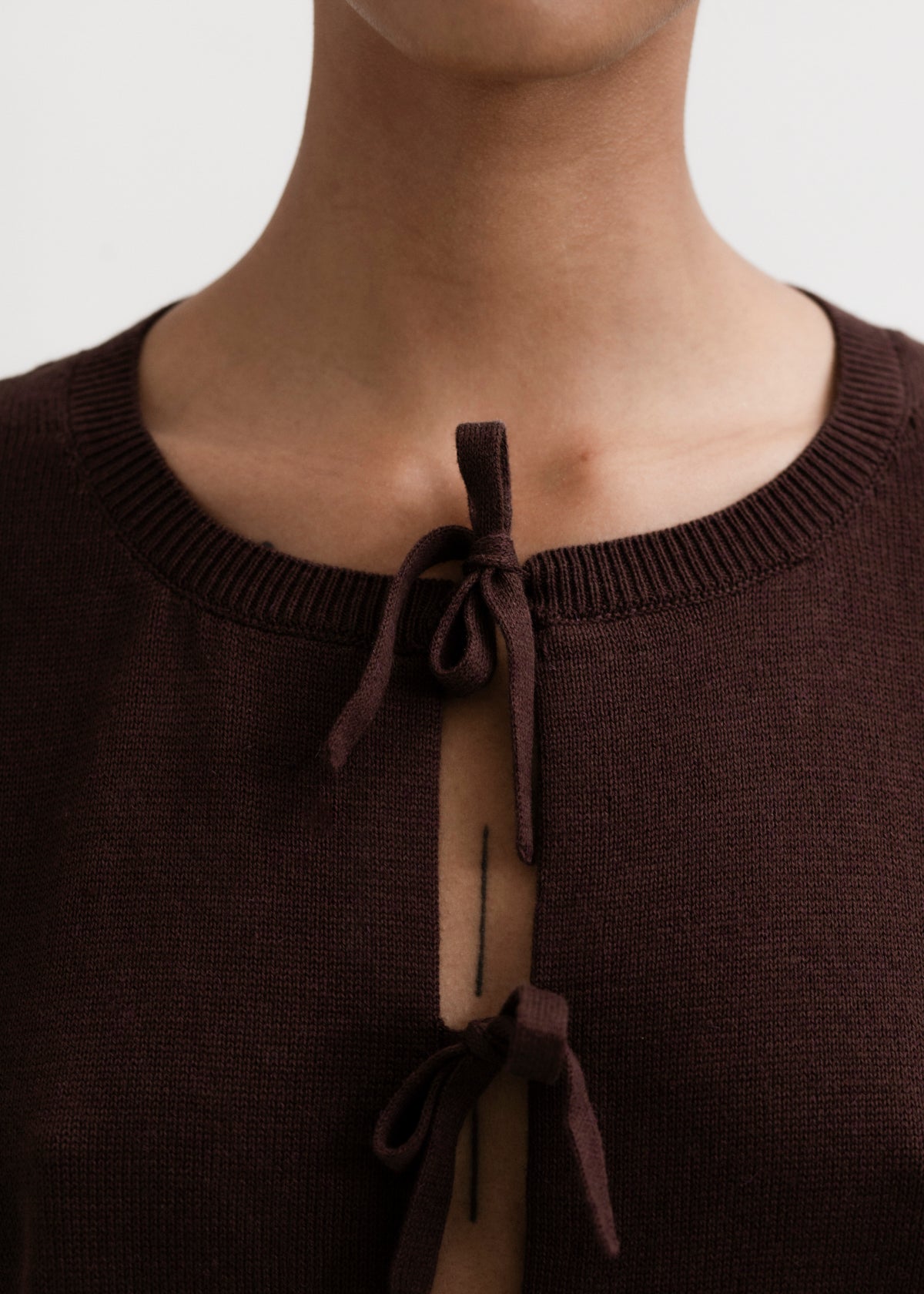 Amaya Cardigan | Chocolate Brown | Cotton Alpaca Knit | Ahblo