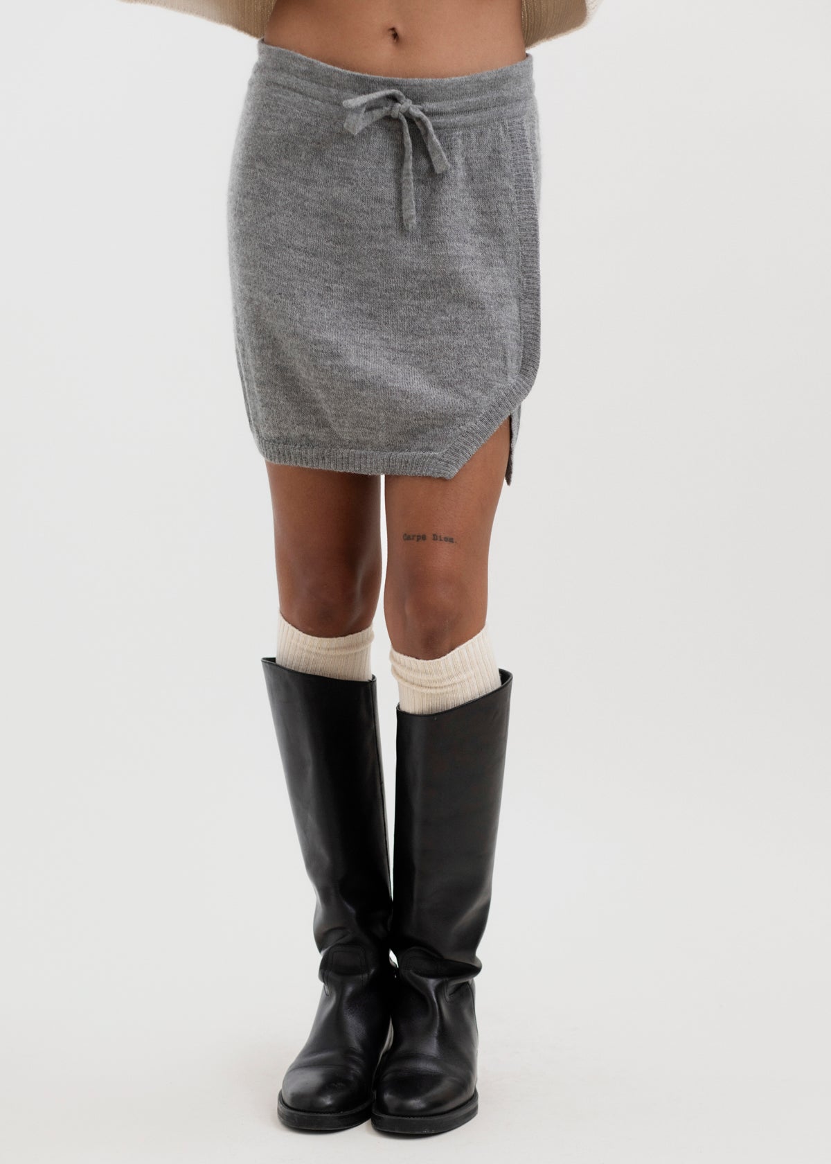 The Lisa Mini Skirt in Mist Grey